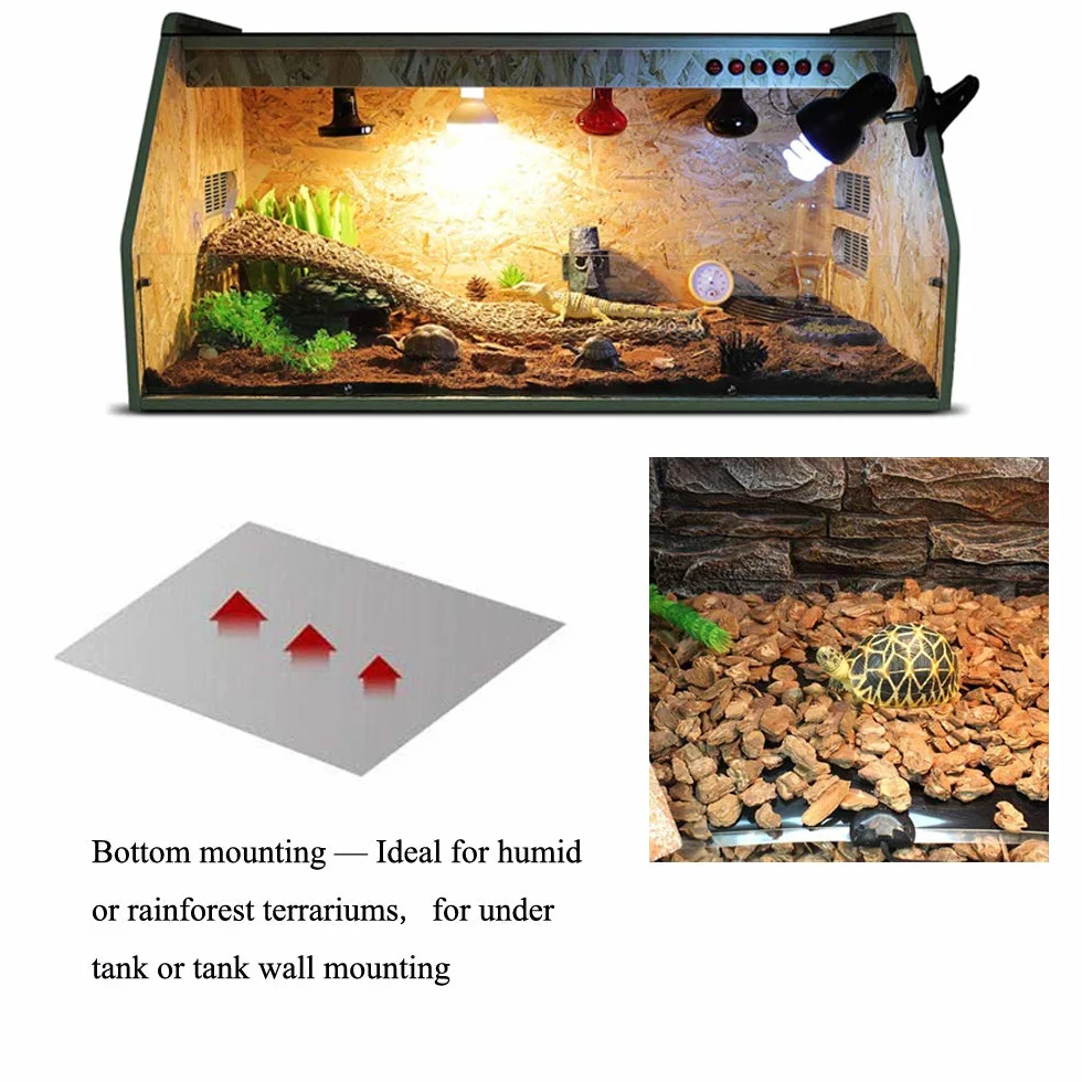 Tapis Chauffant Reptile 5W 5.9x5.5 Pouces Terrarium Réglable avec Contrôle de Température