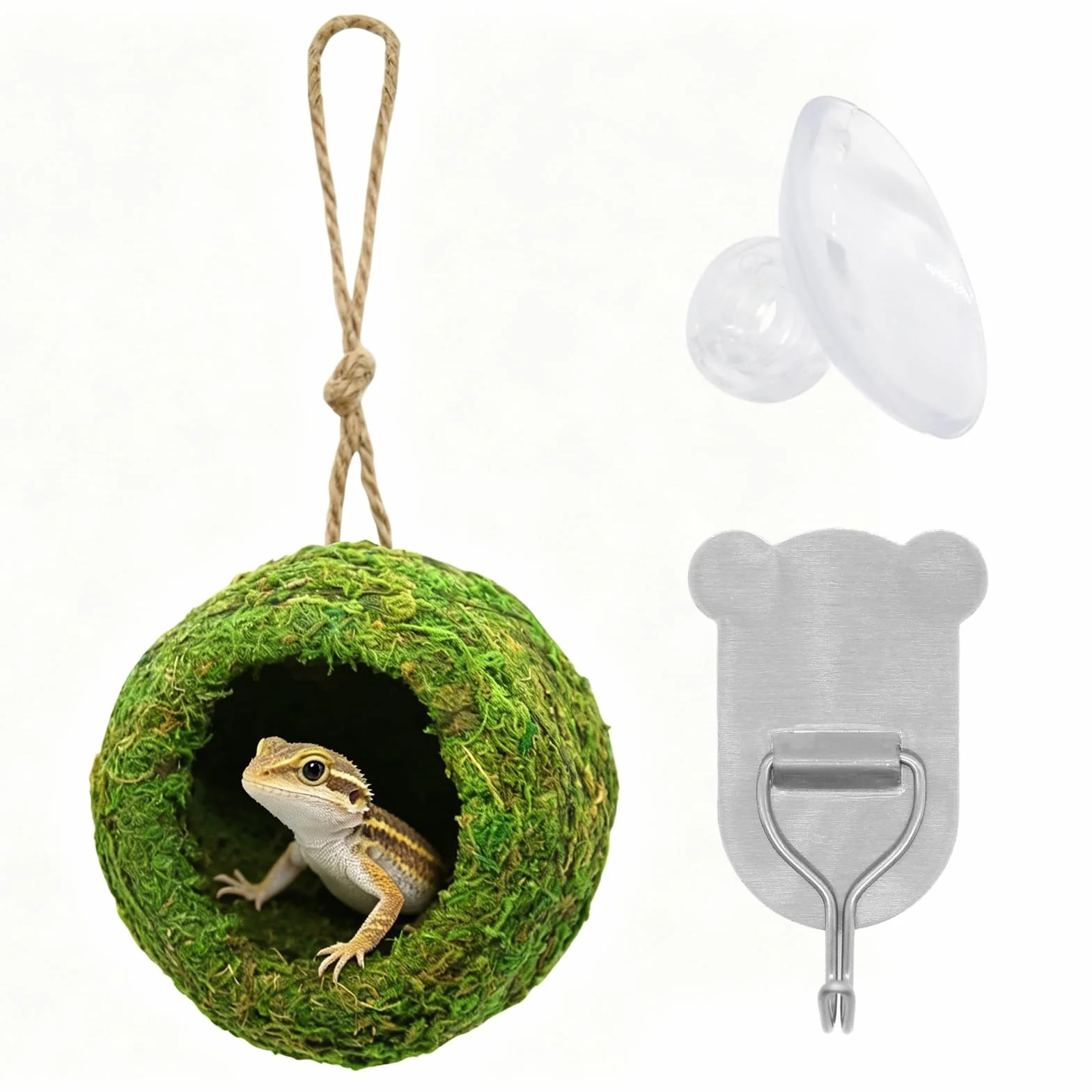 Abri Suspendu Naturel Hamac Fait Main pour Terrarium Gecko Dragon Barbu Serpent Petits Reptiles