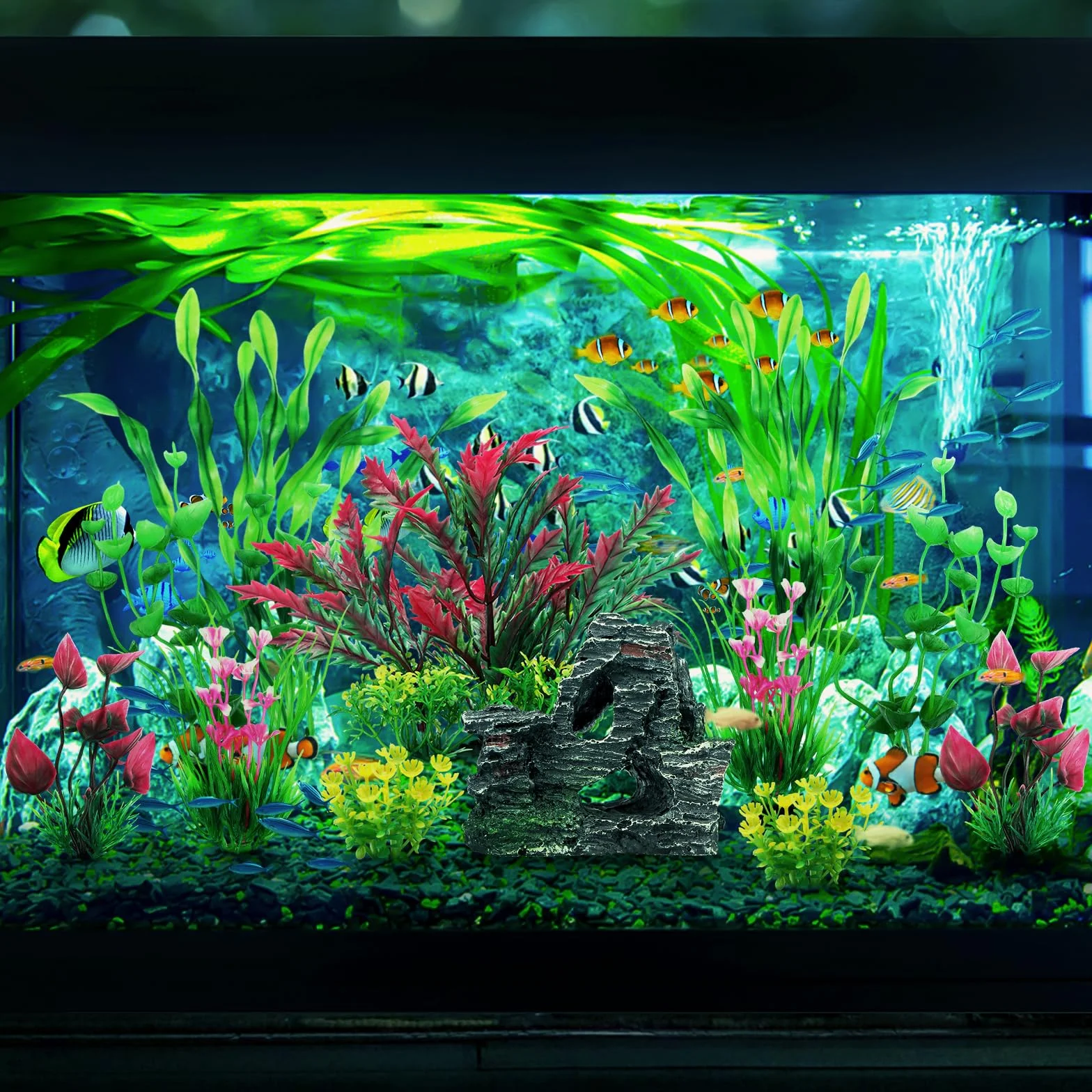 QUOZUO Aquarium Decoration Plante Artificielle 12 Pièces
