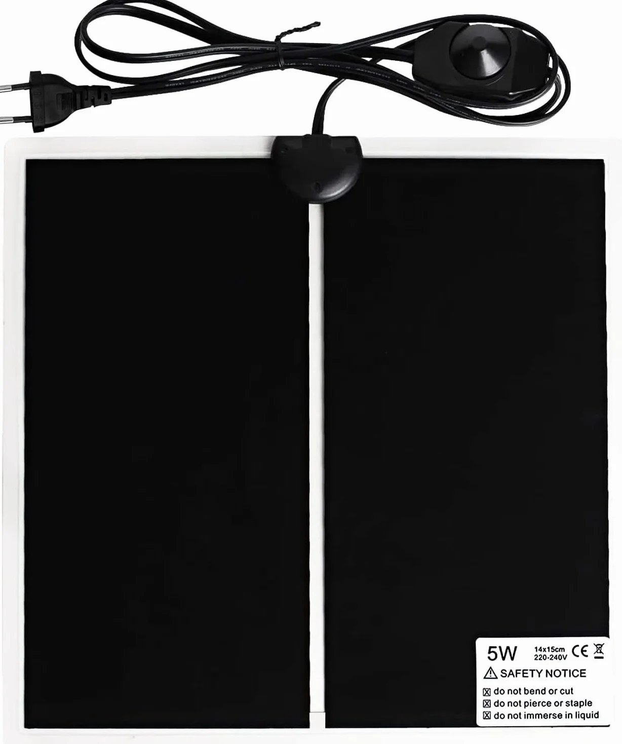 Tapis Chauffant pour Terrarium Reptile 5W 15x14cm Température Réglable Fiche Européenne