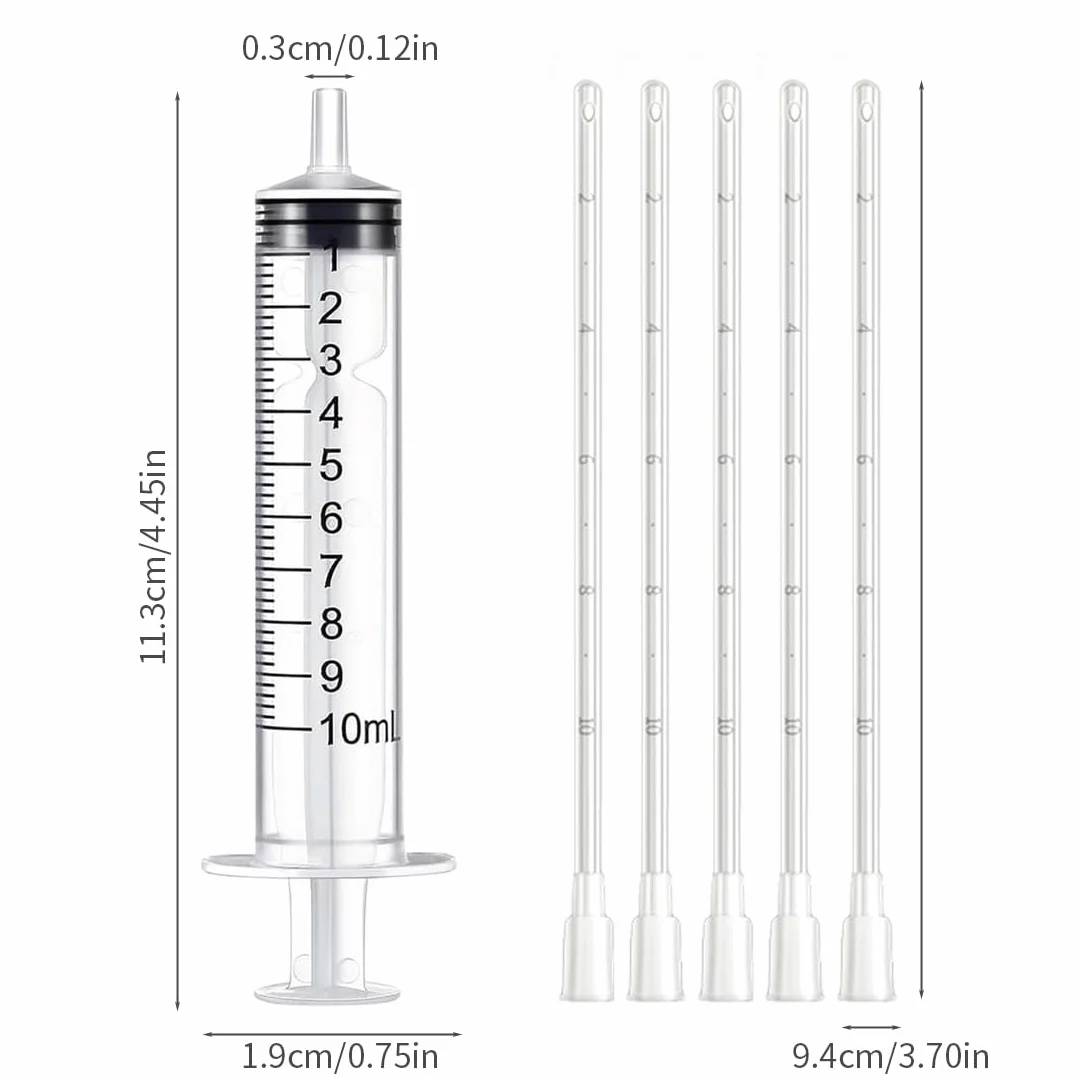 Tubes d'Alimentation 10 ml pour Jeunes Oiseaux et Perroquets, Seringue Alimentaire Facile à Nettoyer