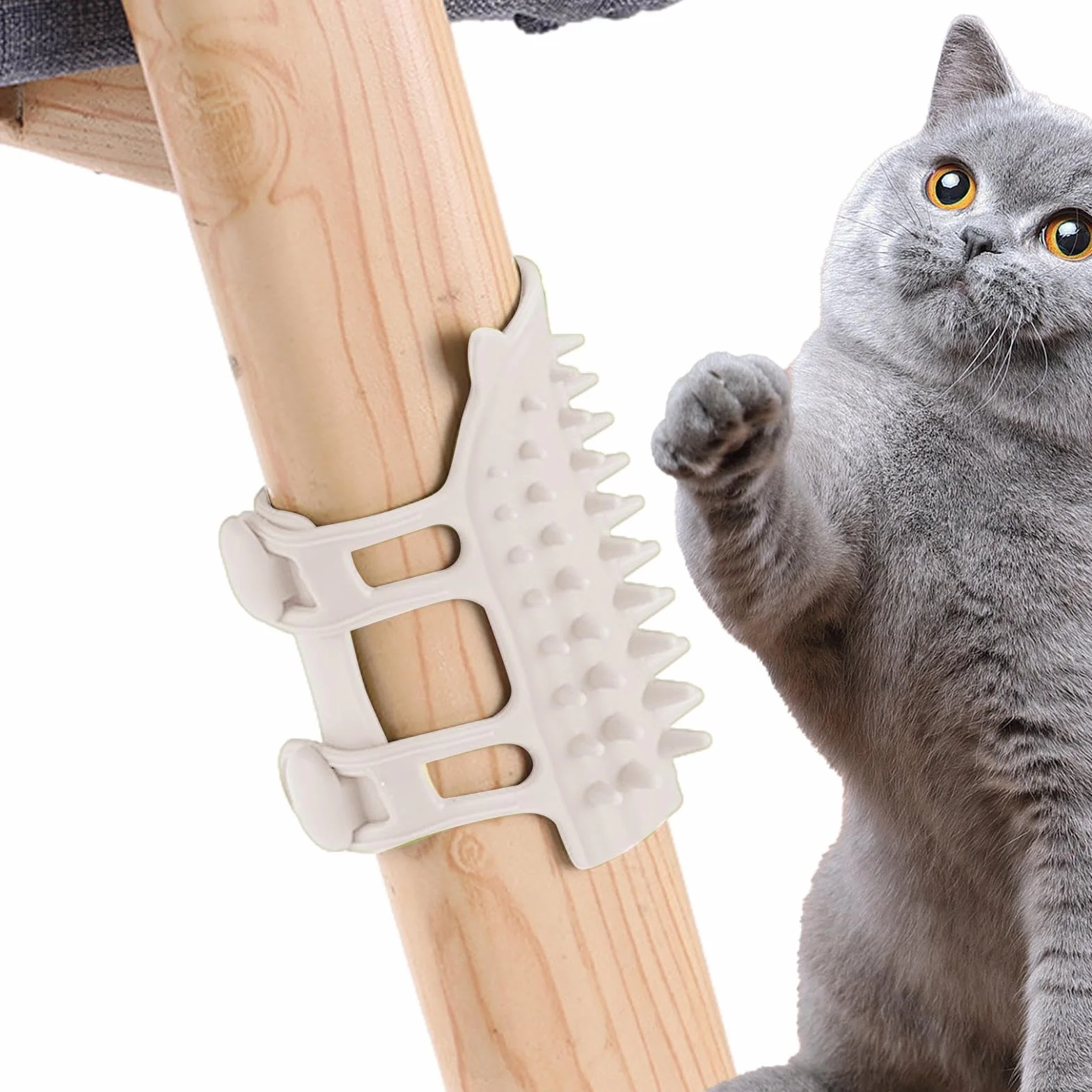 Cat Scratcher Brosse d’angle pour chat Brosse murale Silicone Auto-toiletteur Grattoir doux Visage