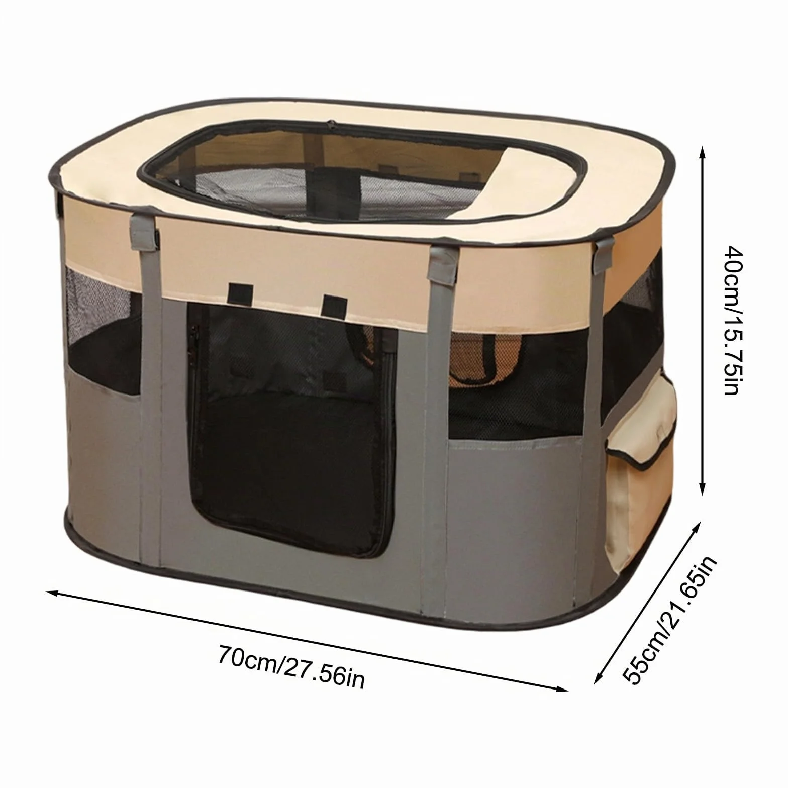 Cage pour Chien Pliable 70 x 55 x 40 cm Parc pour Chien Enclos pour Petits Animaux avec Sac de Transport
