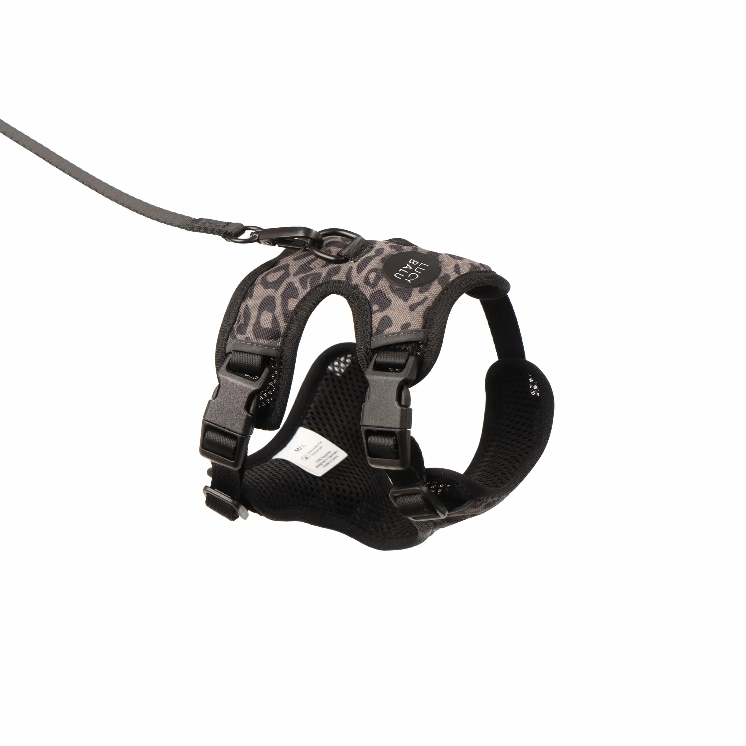 LucyBalu® Explorer Harnais Anti-Fugue Chat Laisse AirTag Léopard M/L