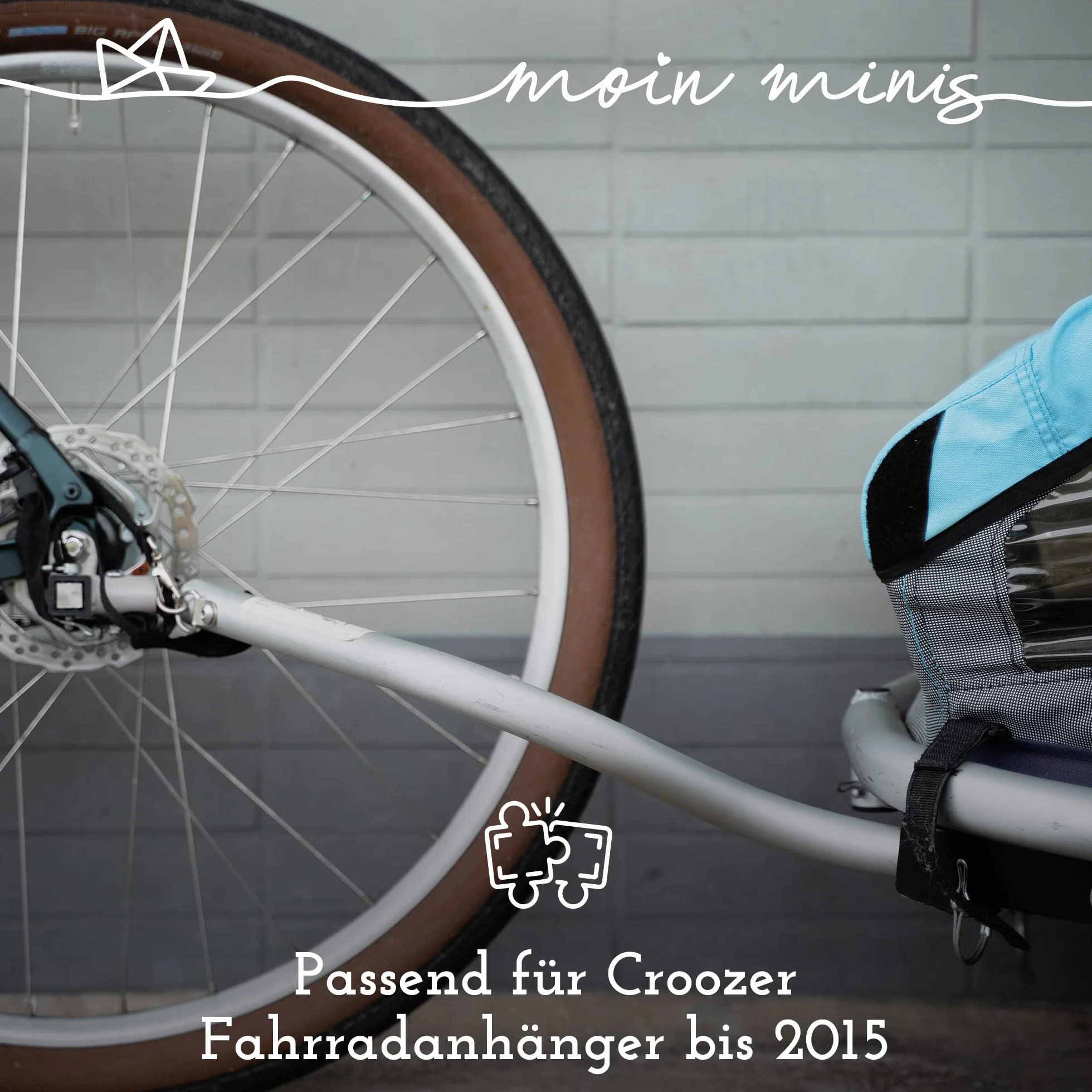 Croozer moin minis Adaptateur pour remorque de vélo 2015 Poignée d'essieu carré universel acier inoxydable