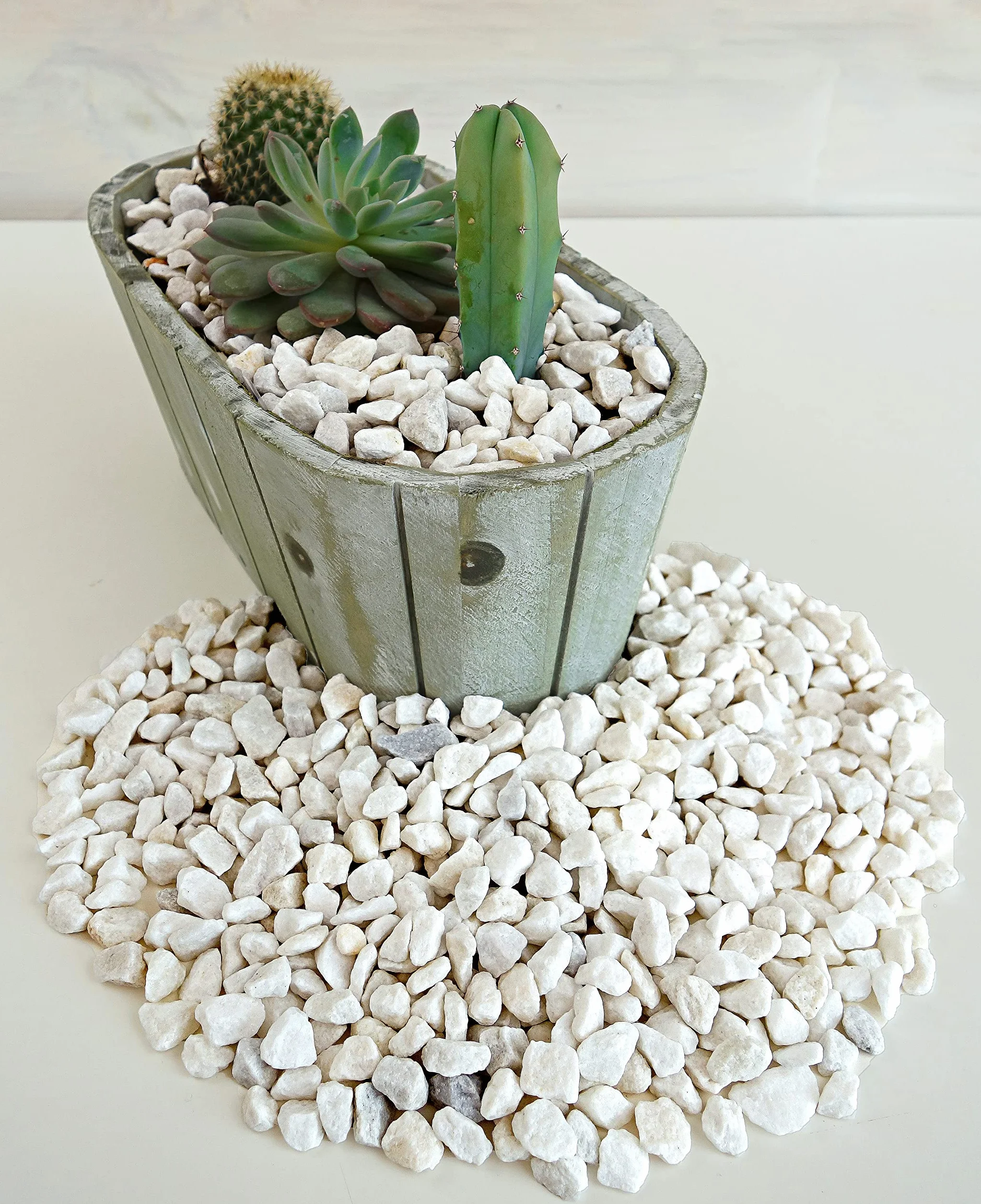Gravier Aquarium Blanc 1,8 Kg 9-12 mm Décoratif Jardin Extérieur