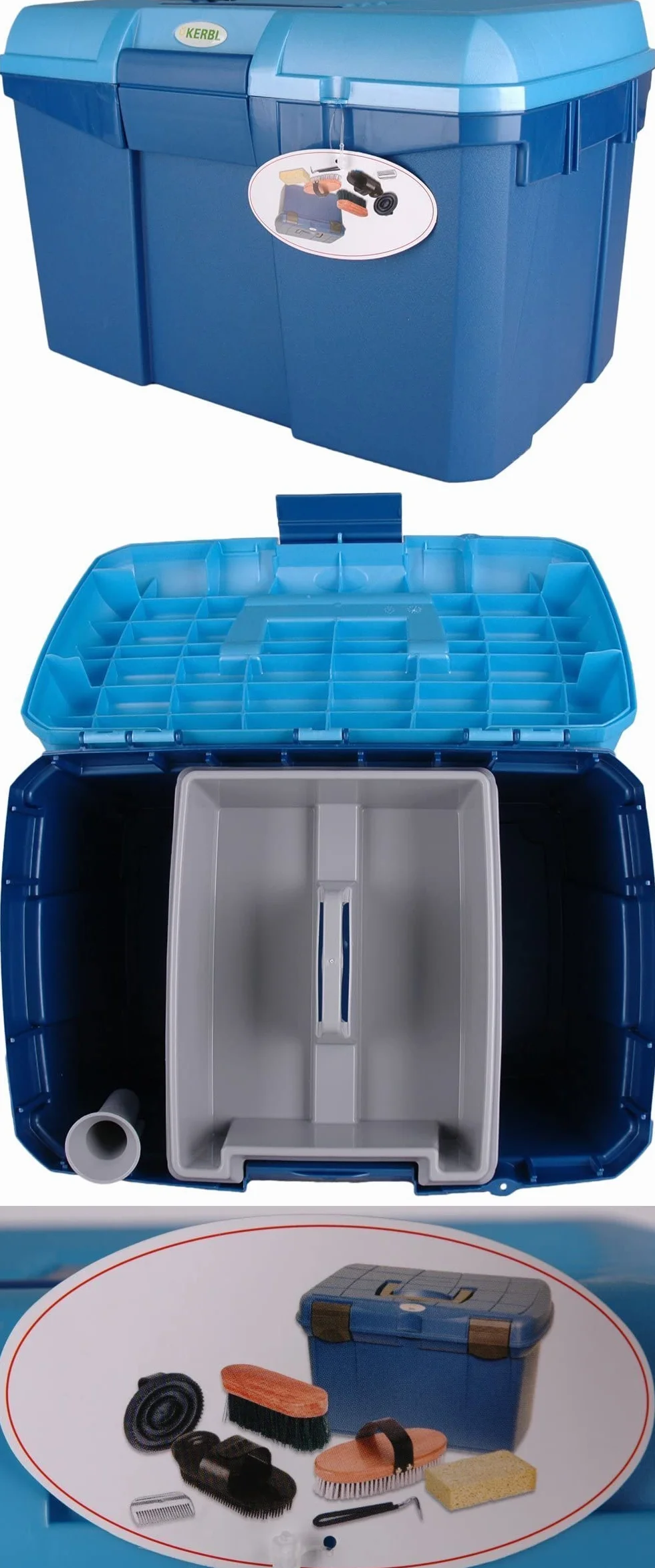 Covalliero coffret de pansage 7 pièces bleu 48 x 25 x 25 cm