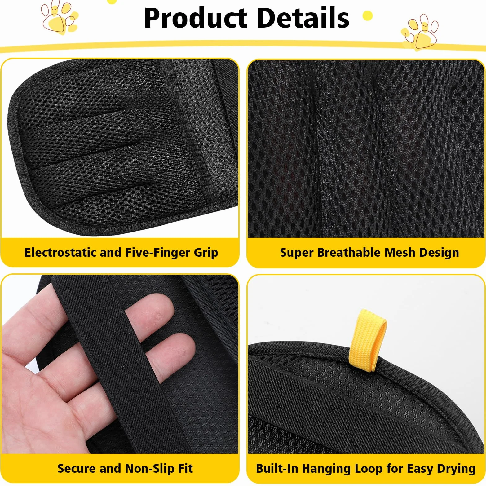 Zivacate Gant Anti Poils Animaux Réutilisable Électrostatique 2 Pièces
