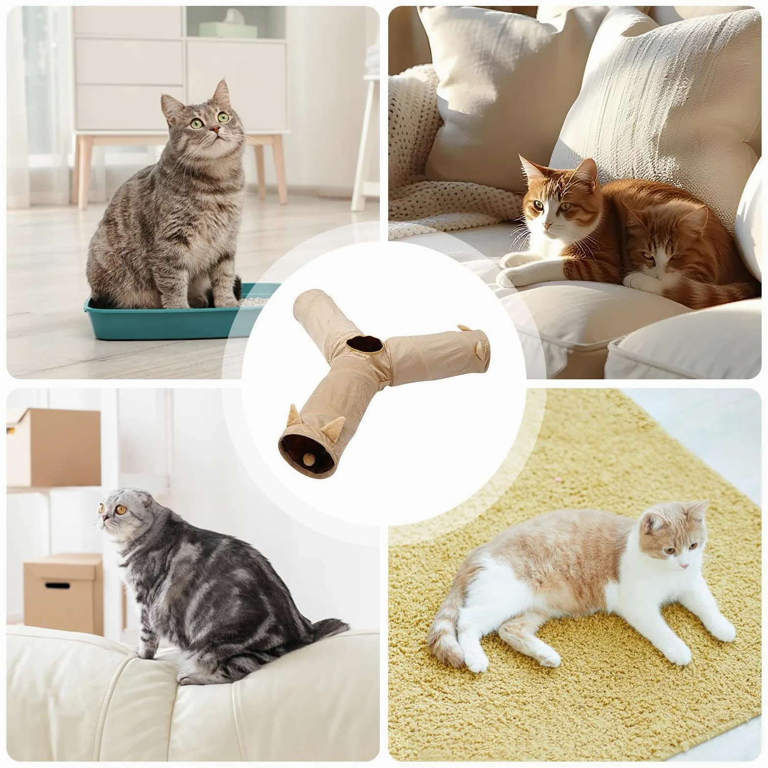 Jouet Interactif pour Chat Jouet Interactif Compact d'Enrichissement pour | Lits Tunnels de Chats Pour petits chiots et petits lapins et cours et arrière-cours et parcs et jard