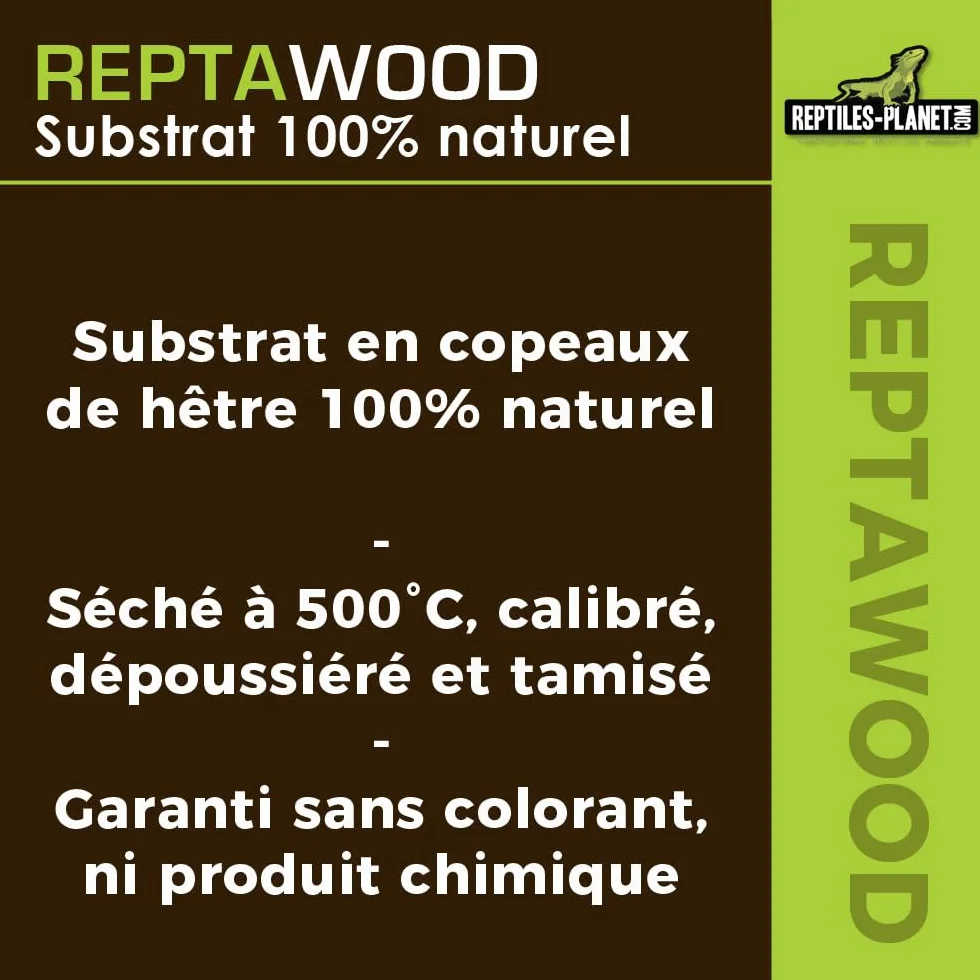 Reptiles Planet Reptawood Substrat Naturel Terrarium Eclats de Hêtre 6 Litres