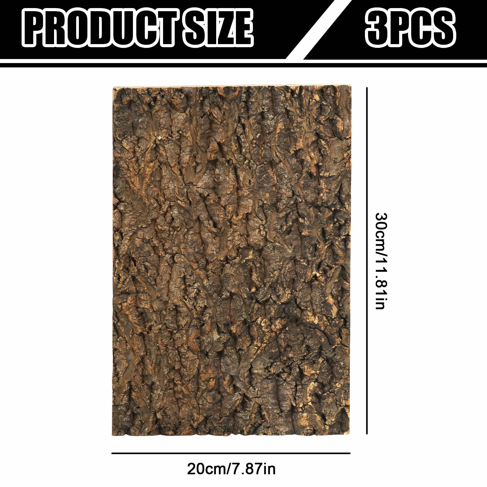 GOMETY 3 Pièces Écorce de Liège pour Terrarium 30x20 cm, Paroi Arrière Naturelle pour Reptiles