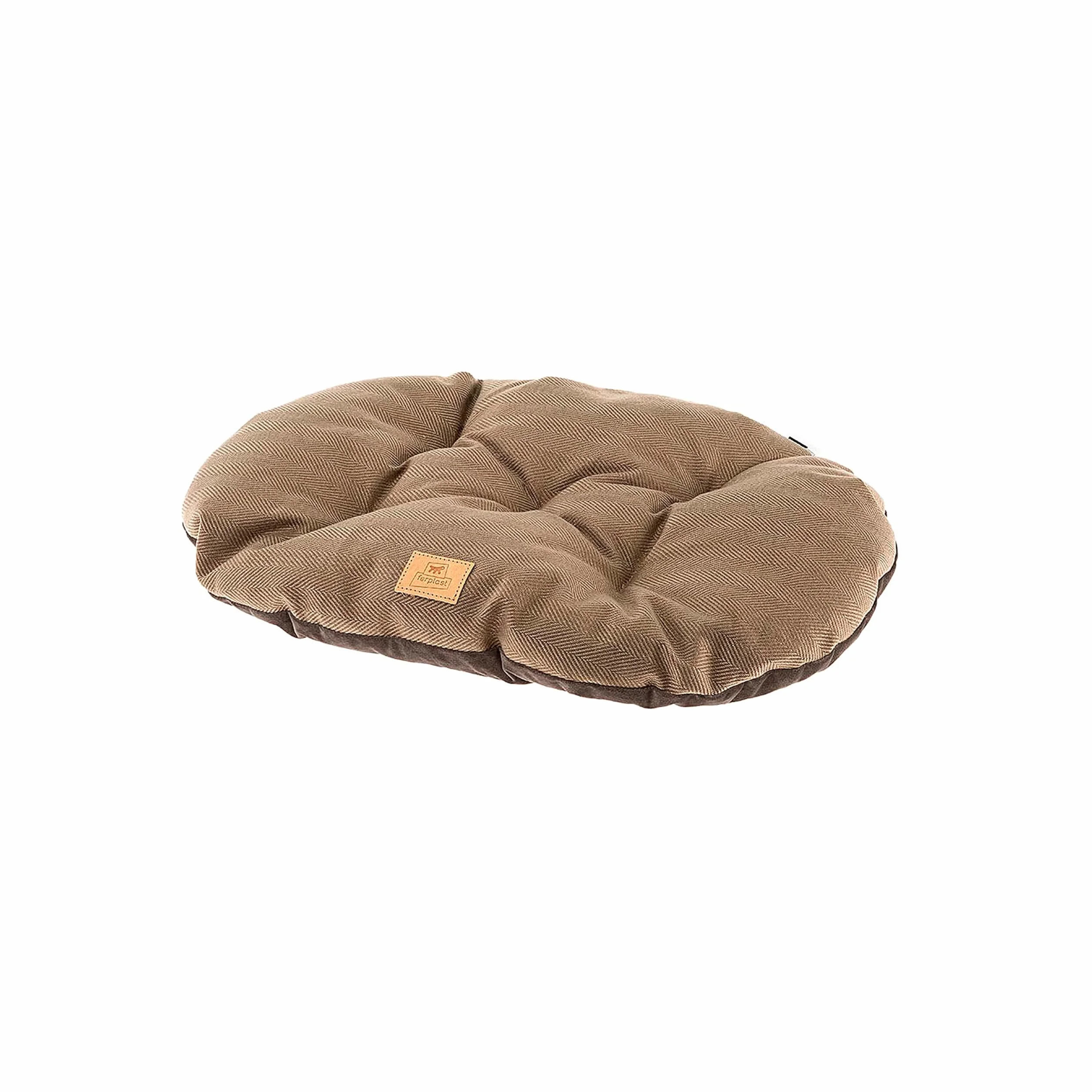Coussin STUART 45/2 double-face tweed velours lavable Marron