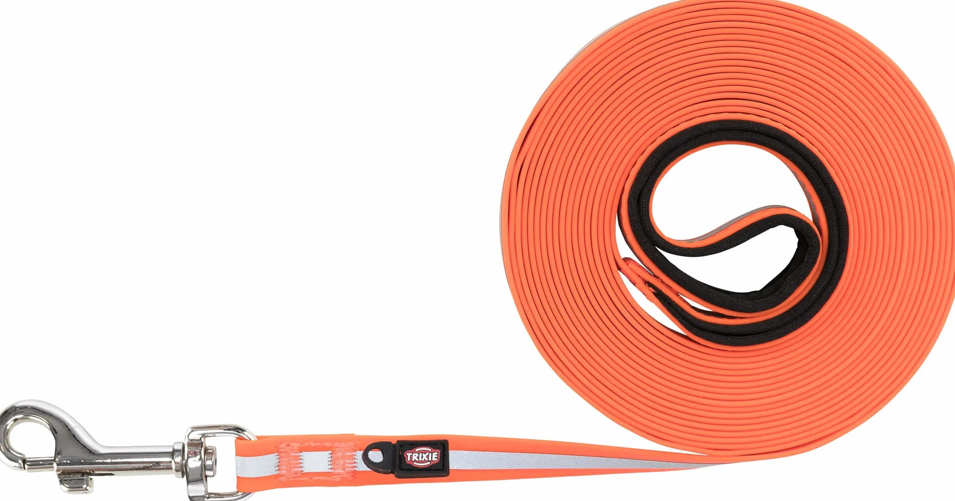 TRIXIE Longe réfléchissante 10 m 17 mm Orange pour chiens M–XL