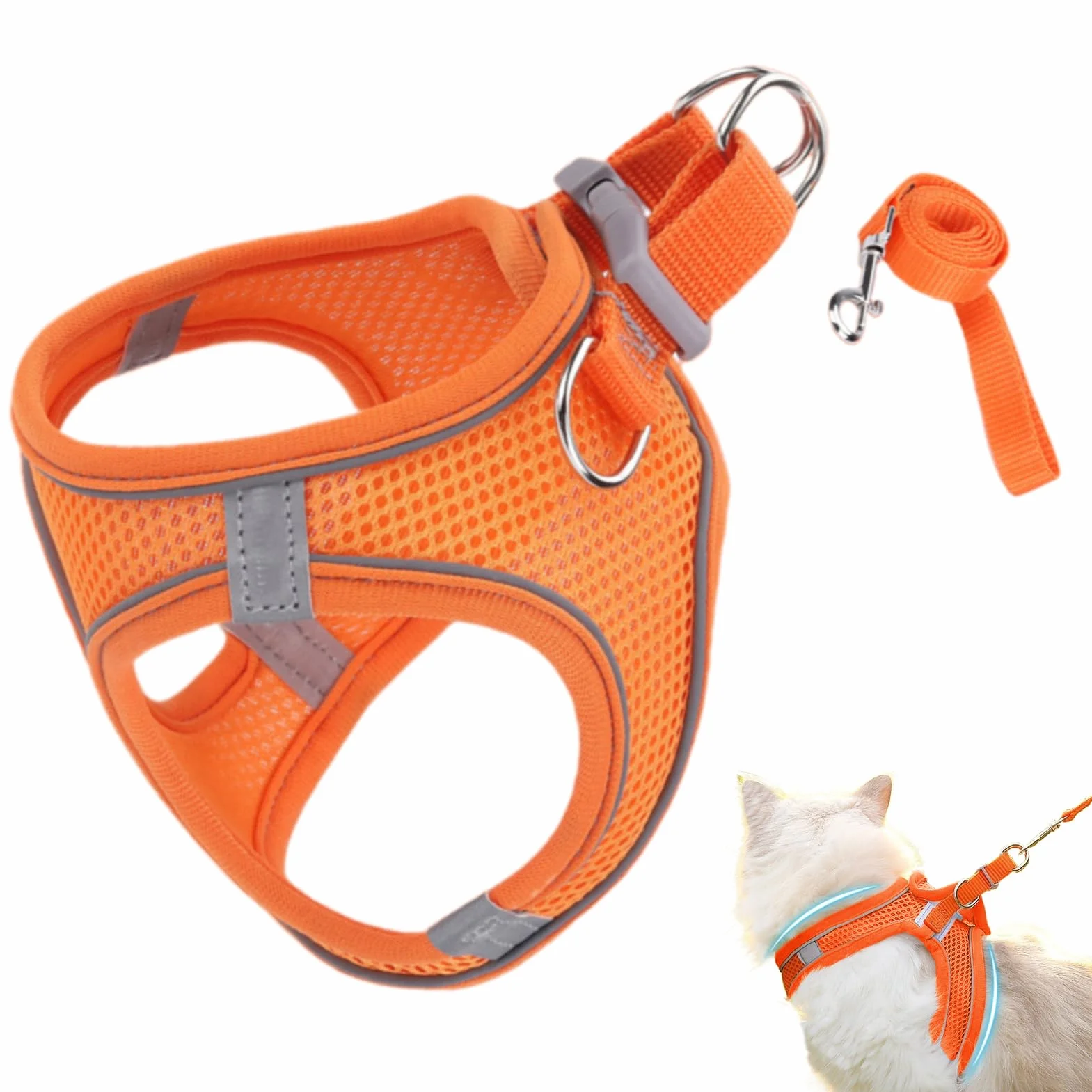 Harnais pour Chat Sécurisé Ajustable Taille S M L pour Chaton Et Chat