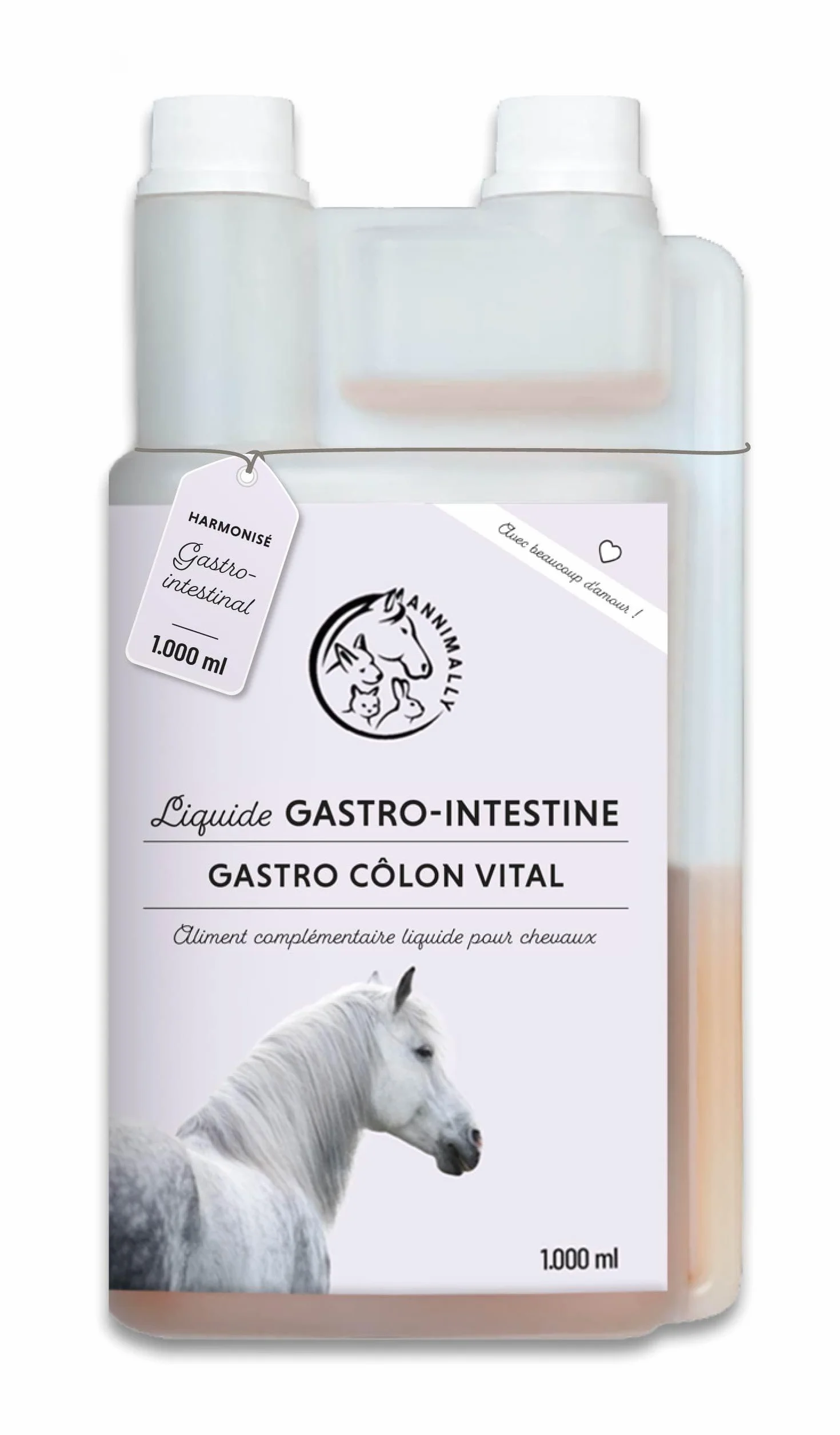 Annimally Liquide Gastro-Intestinal pour Chevaux 1000 ML - Soutien Digestion Diarrhée Herbes Naturelles