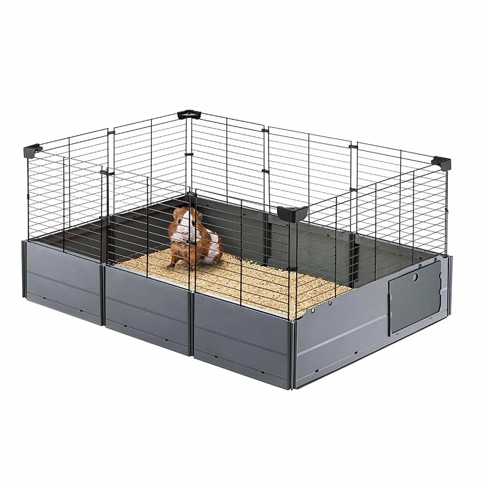 Cage Modulable Ouverte pour Cochons d'Inde MULTIPLA OPEN, en Grillage Métallique et Plastique Recyclé