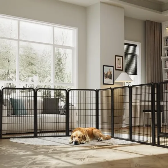 Yaheetech Parc pour Chien 8 Panneaux Enclos Métal 68 x 100 cm avec Porte