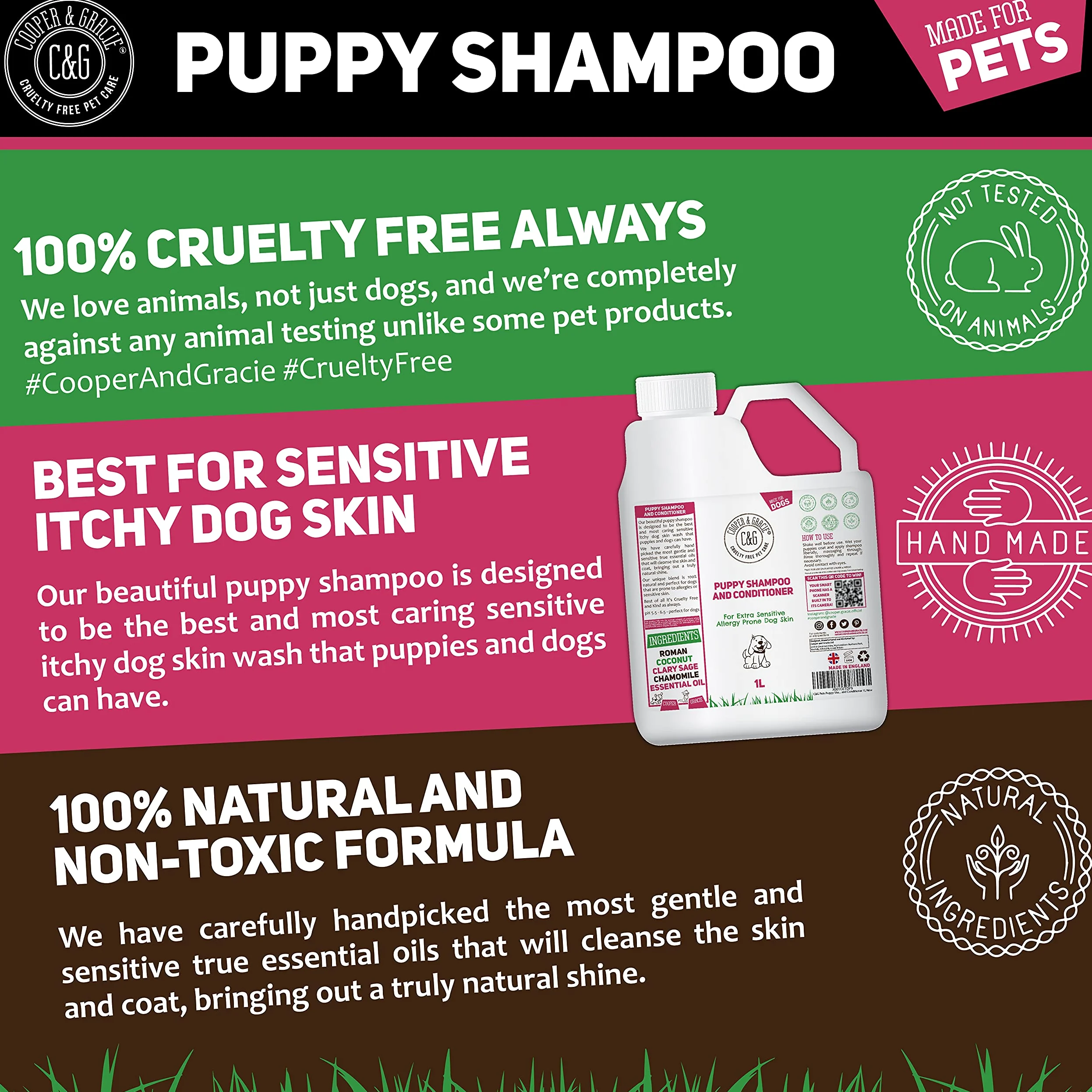 C&G Pets Shampoing et après-shampoing pour chiot 1 l