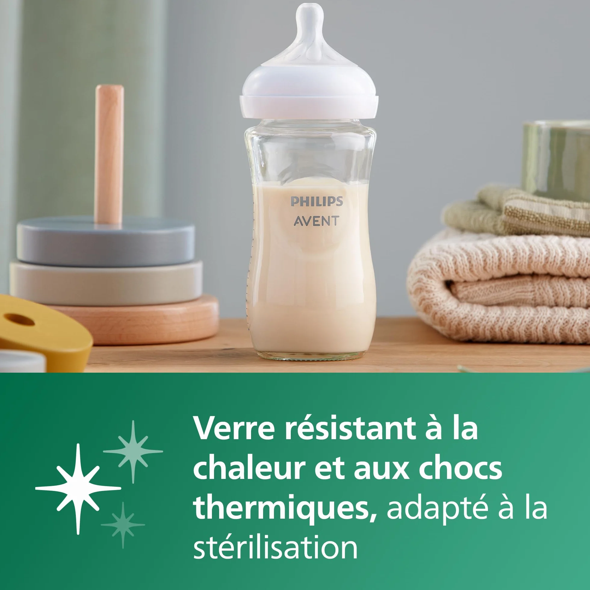 Philips Avent Natural Response Biberons en verre 240 ml lot de 2 SCY933/02