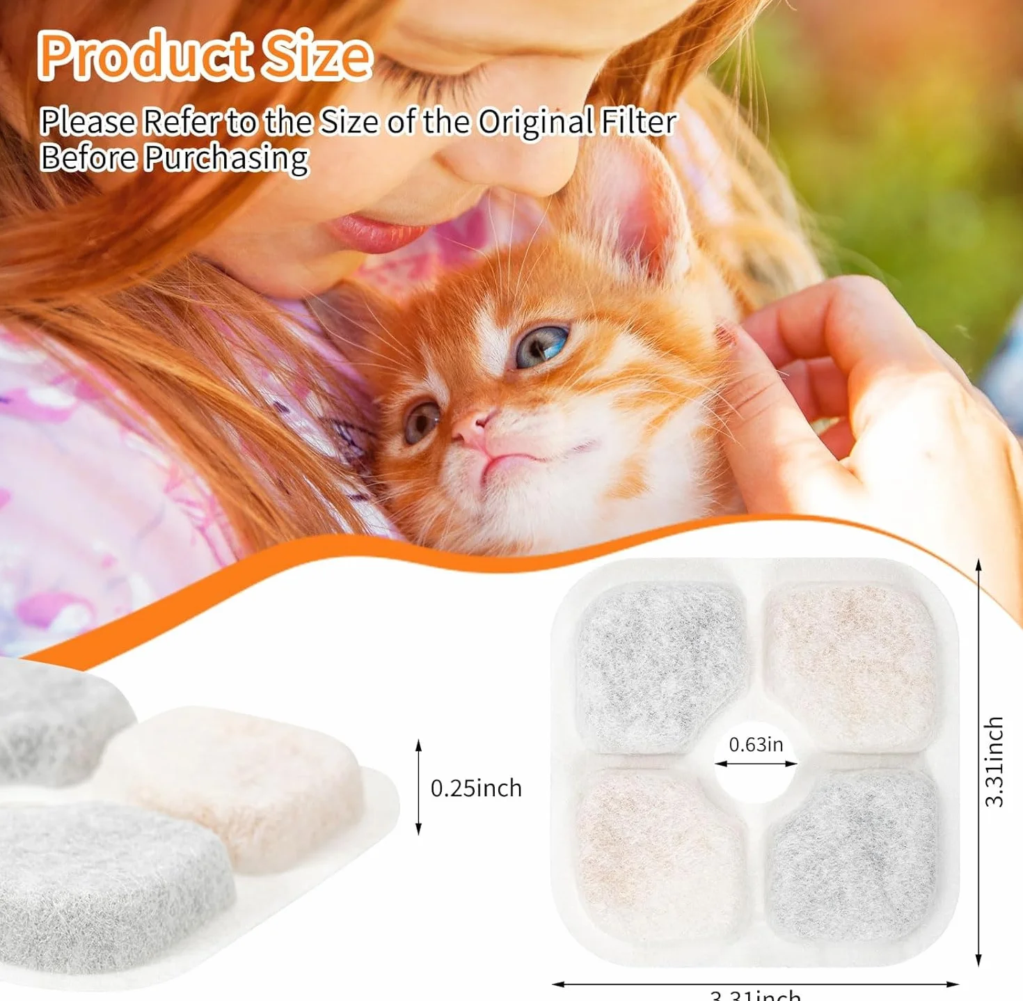 Lot de 12 filtres pour fontaine à eau pour chat compatibles Catit PIXI, filtre de remplacement triple filtration