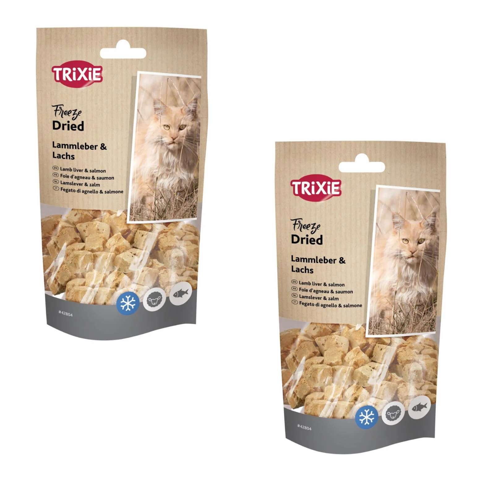 Trixie Freeze Dried Foie d'agneau & Saumon 2 x 25 g Snack lyophilisé pour Chats
