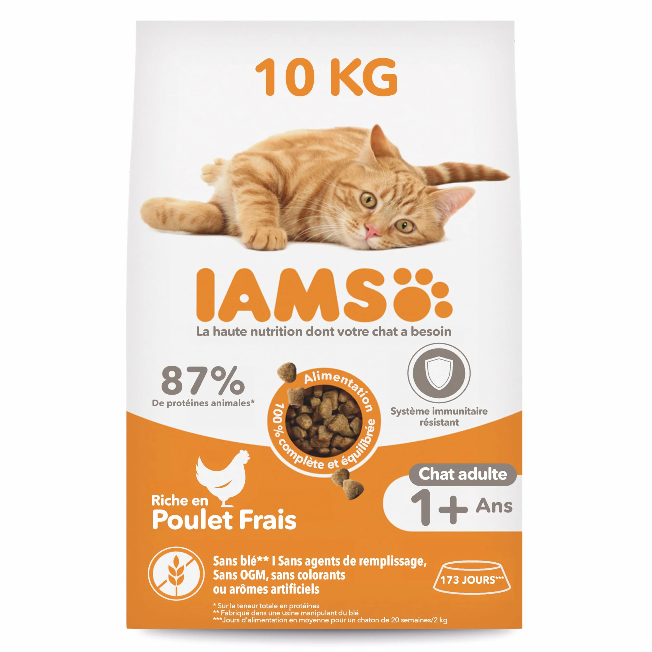 IAMS Croquette au Poulet pour Chat Adulte 10 kg