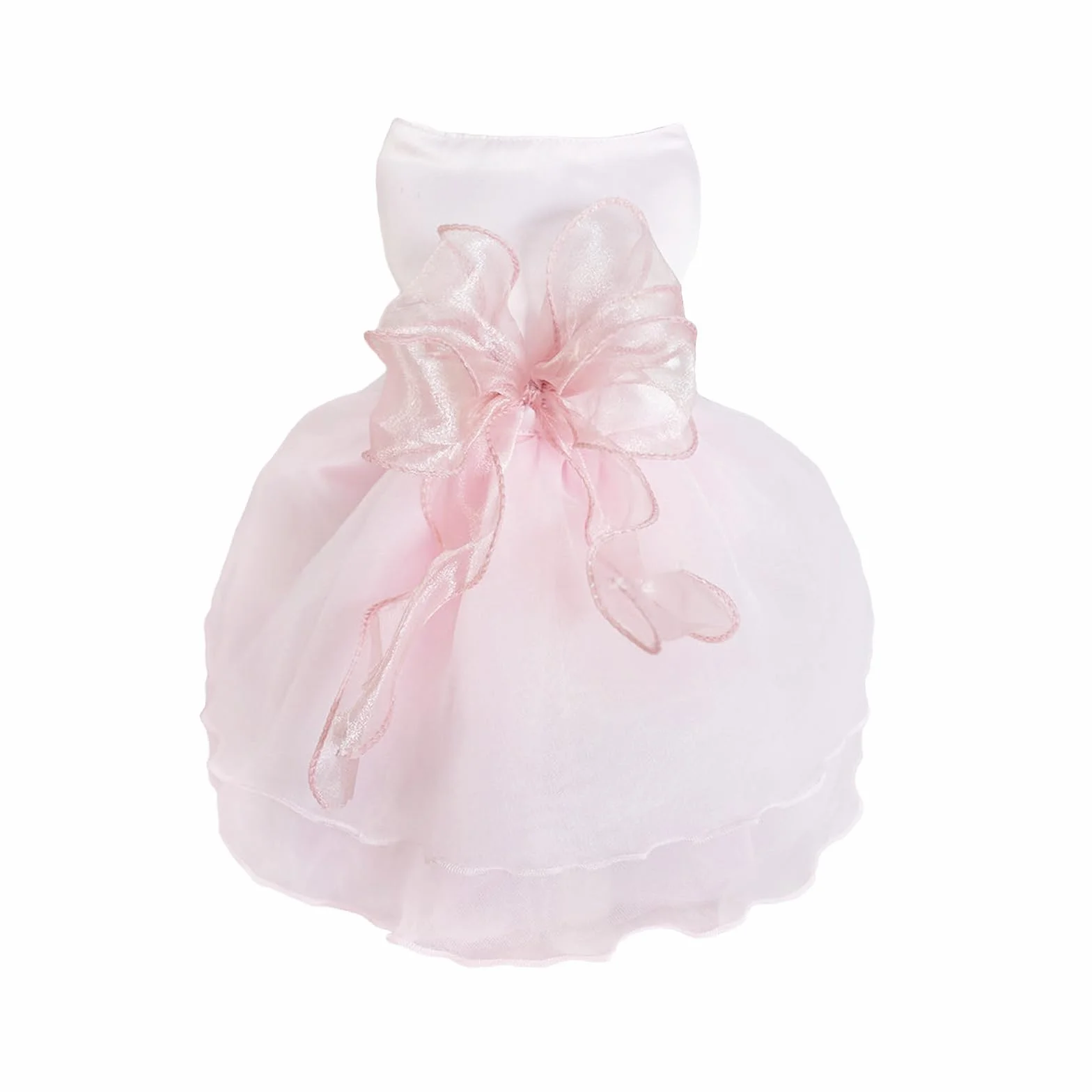 Robe pour Chien Luxe Jupe pour Chiot Princesse Robes d'Été Costume Mariage Noeud Papillon Rose L