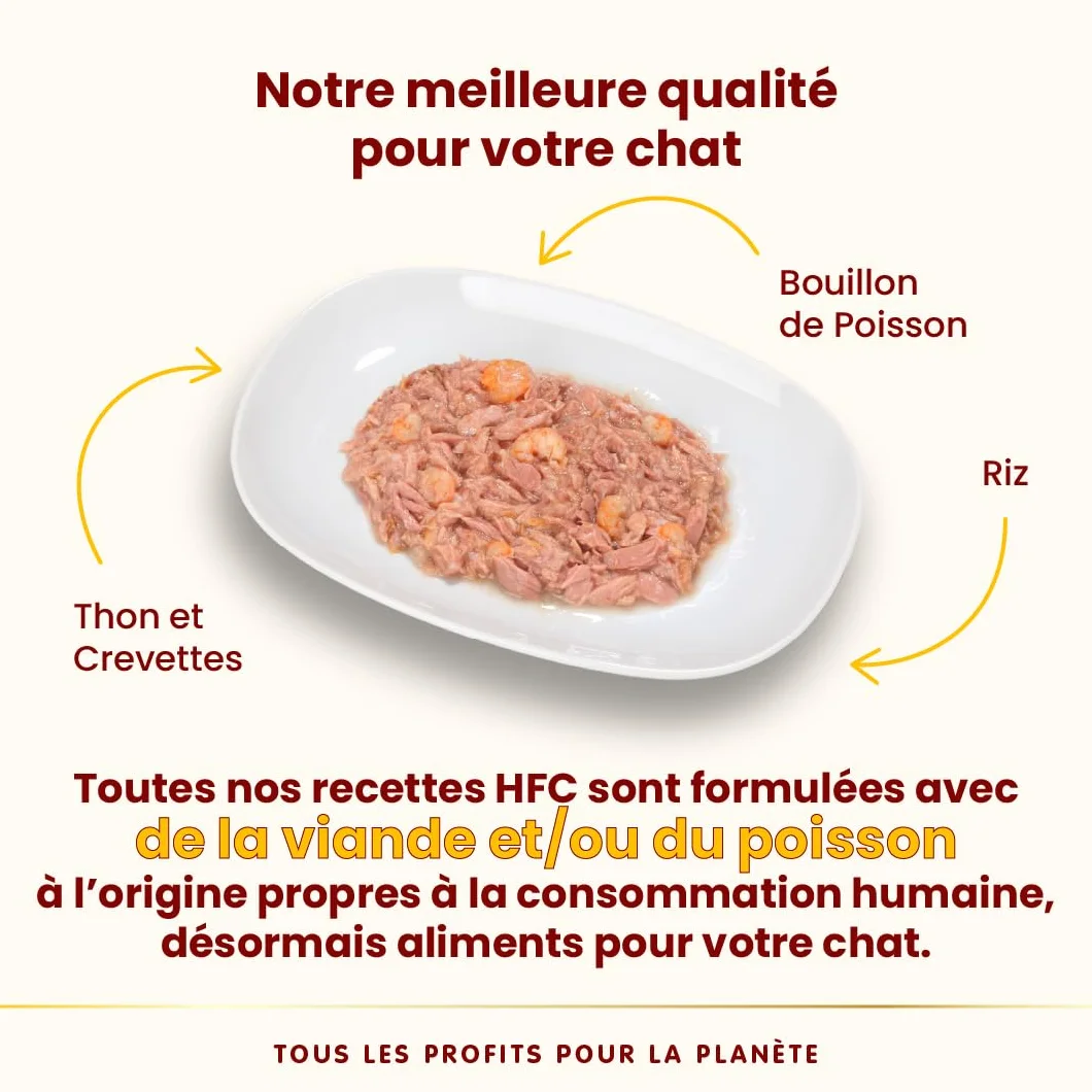Almo Nature HFC Natural Nourriture Humide pour Chat Adulte Thon et Crevettes 70 g x 24 Boîtes
