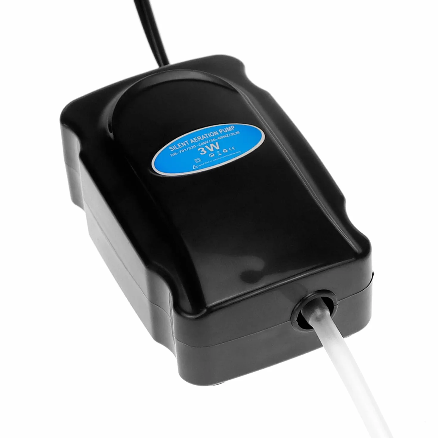 QWORK Pompe à air d'aquarium 3 W 2 L/Min avec tuyau silicone 120 cm