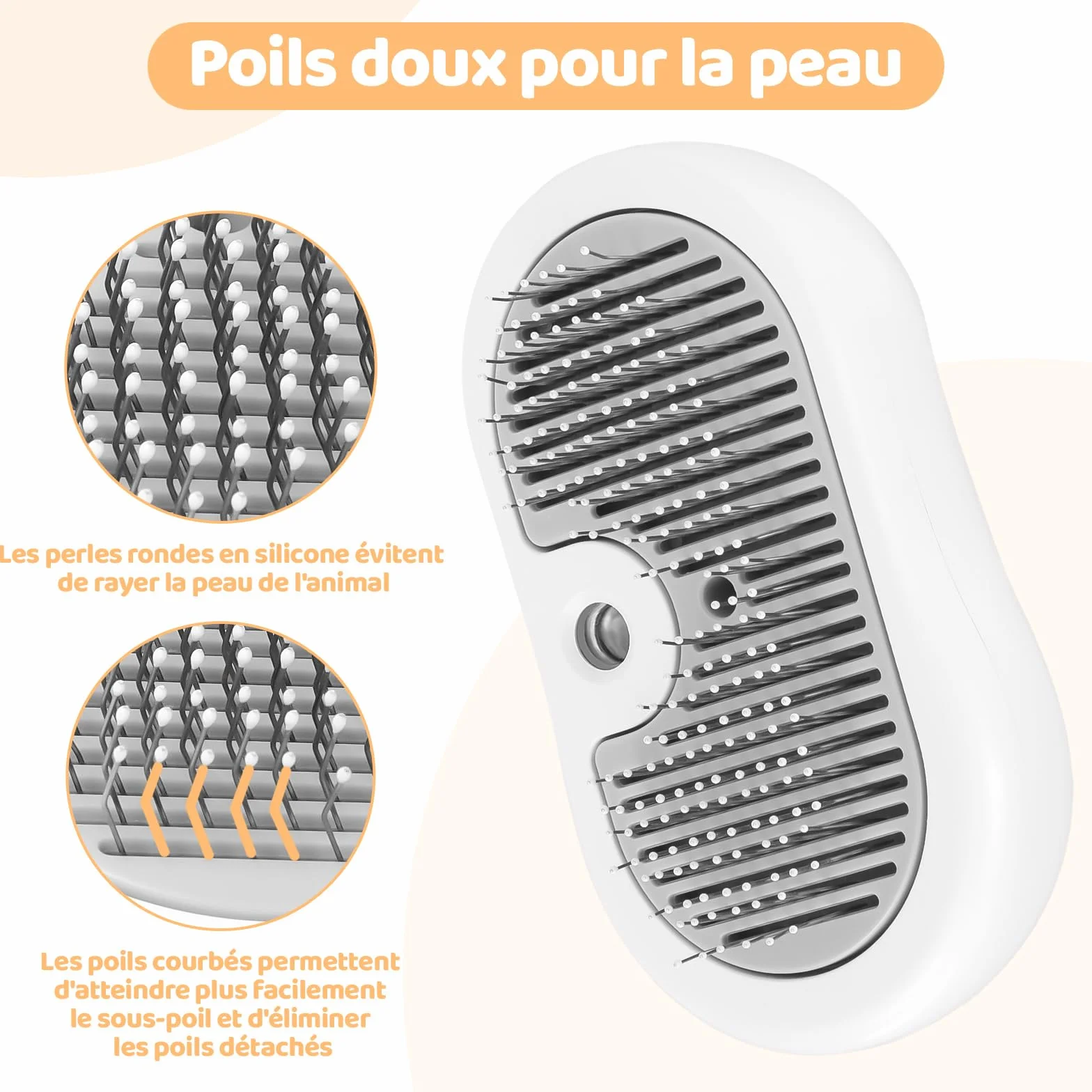 Brosse Vapeur Chat Rechargeable Nepfaivy - Nettoyeur Vapeur pour Animaux Élimine Les Poils