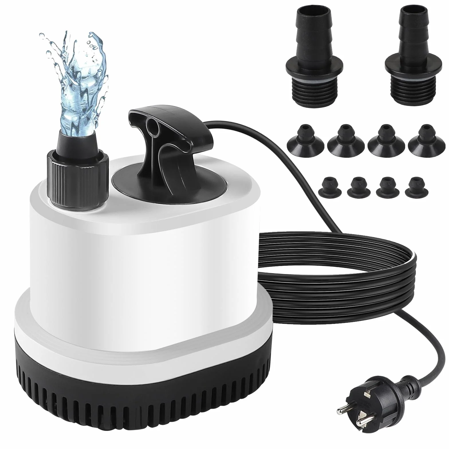 EXLECO Pompe à Eau Submersible 1500L/H 25W 220-240V Pompe Bassin avec Câble 1,6M