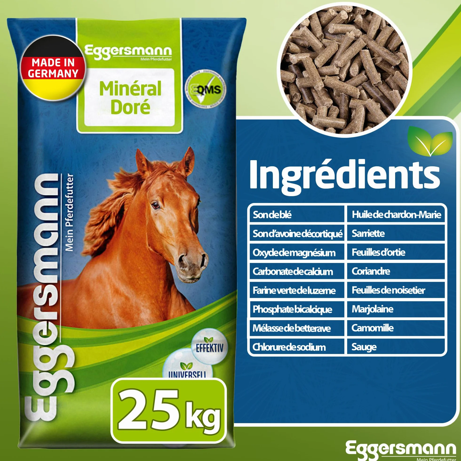 Eggersmann Golden Mineral Aliment minéral pour Chevaux et poneys 25 kg