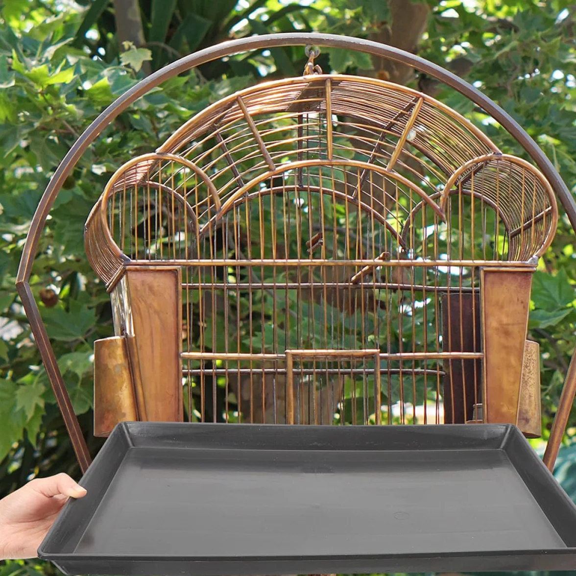 Plateaux en Plastique Noir Plateau de Remplacement pour Cage Lot de 2