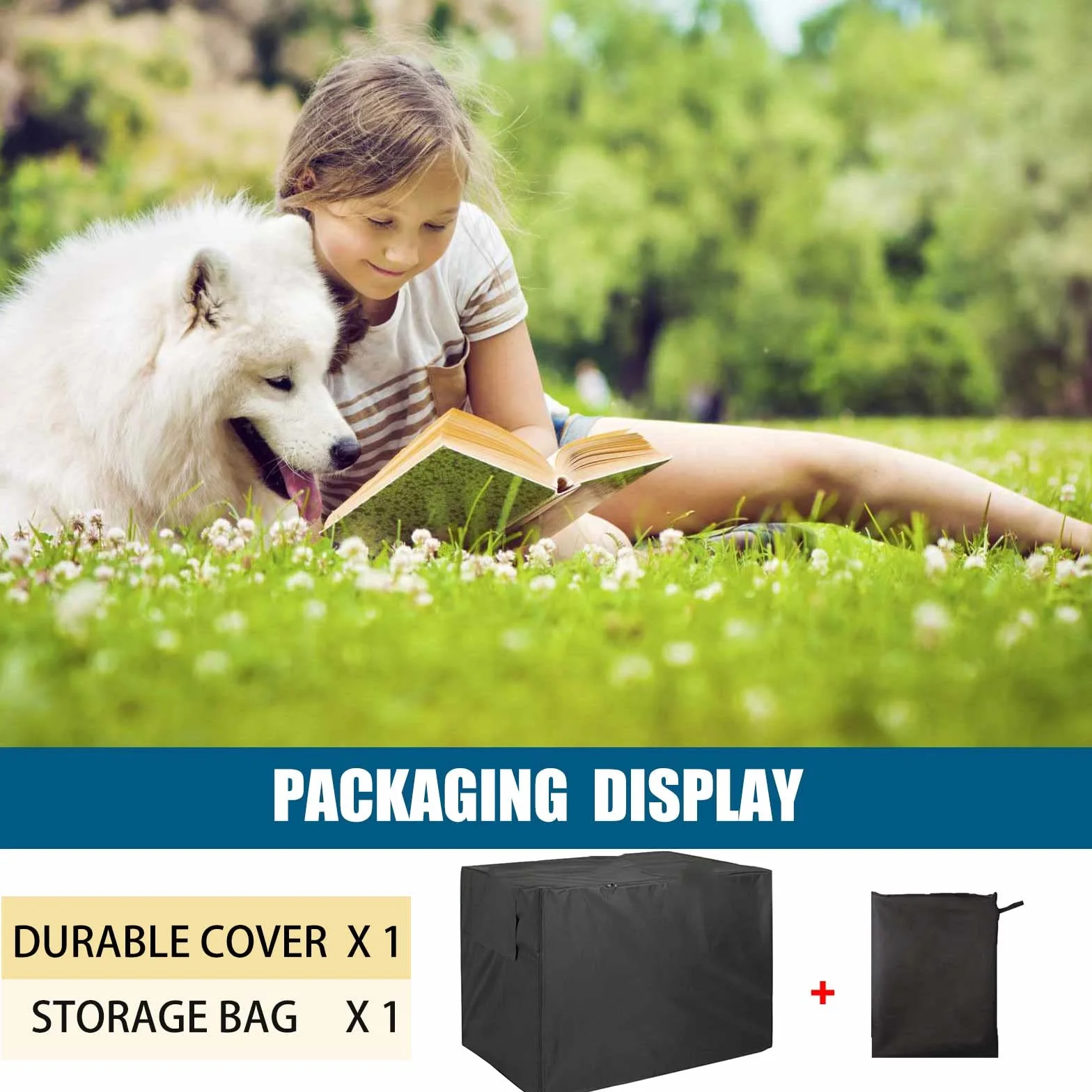 Schleuder Bache Cage Chien Tissu Oxford 210D Double Porte Housse Imperméable 95x61x64cm