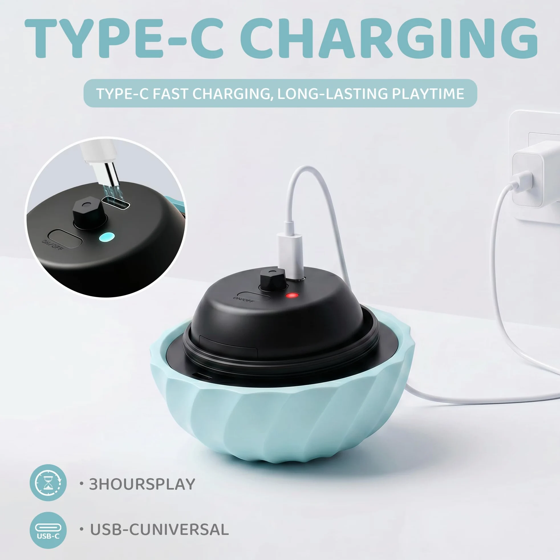 Jouet interactif pour chien et chat - Balle électrique avec activation tactile - 2 modes - Étanchéité IPX67 - Coque résistante aux morsures - Rechargeable USB-C - Jouet intelligent - 74 mm