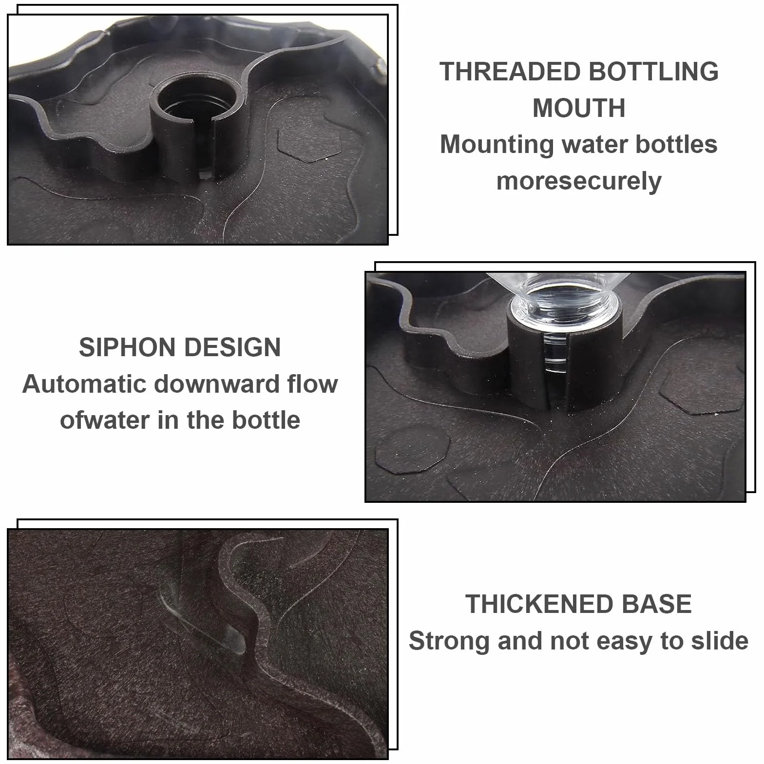 Funmo Distributeur d'eau pour Reptile 2 en 1 Anti Débordement Plastique Brun