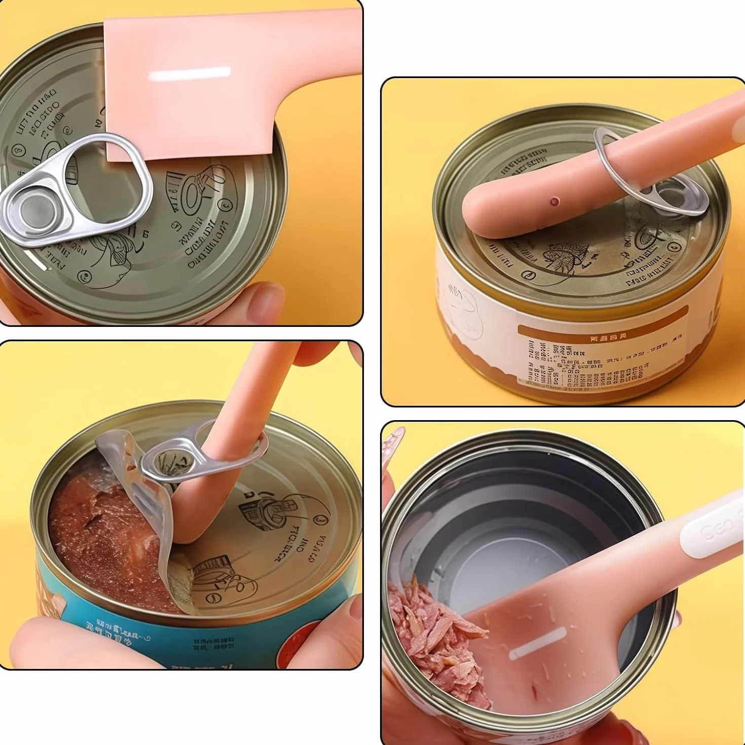 Lot de 6 cuillères à nourriture en silicone pour chat à long manche pour nourriture humide pour chiens et chats