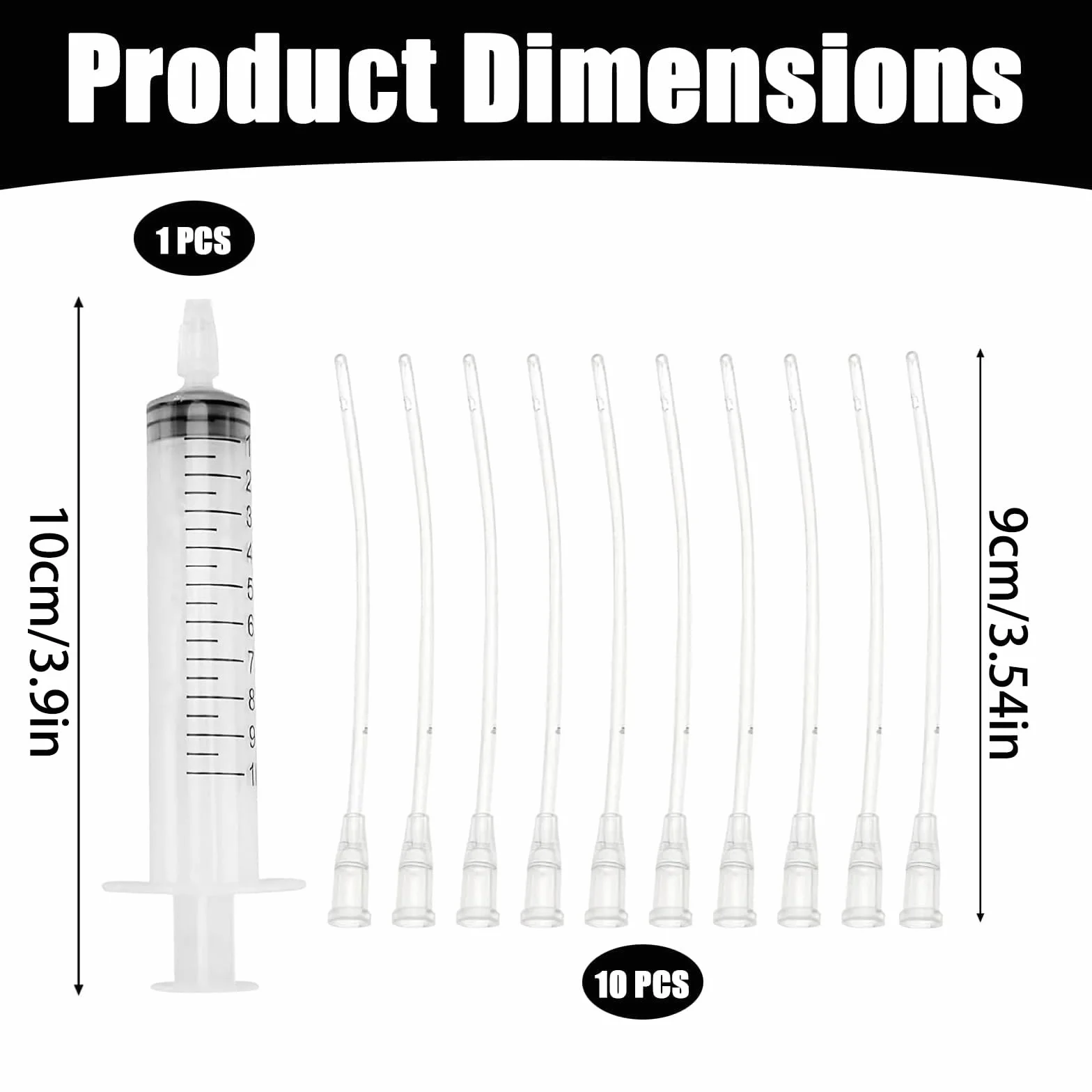 Kit Seringue Alimentaire 10ml avec 10 Tuyaux pour Oiseaux Pigeons Perruches