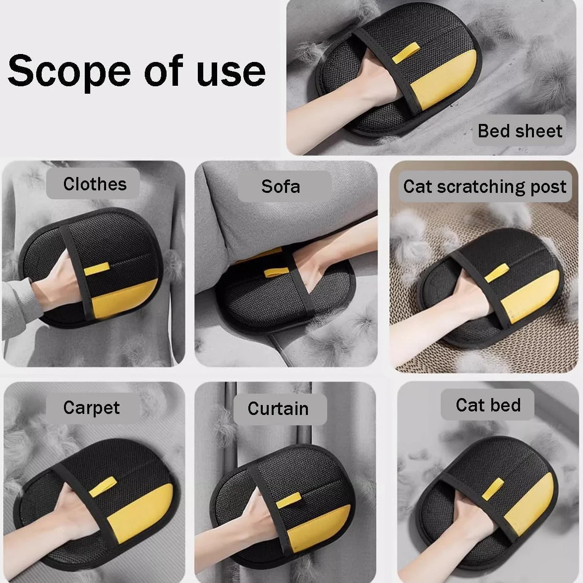 Gants de Toilettage Double Face Antistatiques 2026 pour Épilation Poils Animaux, Réutilisables Nettoyage Canapé Meuble Tapis Siège Auto (2PCS)
