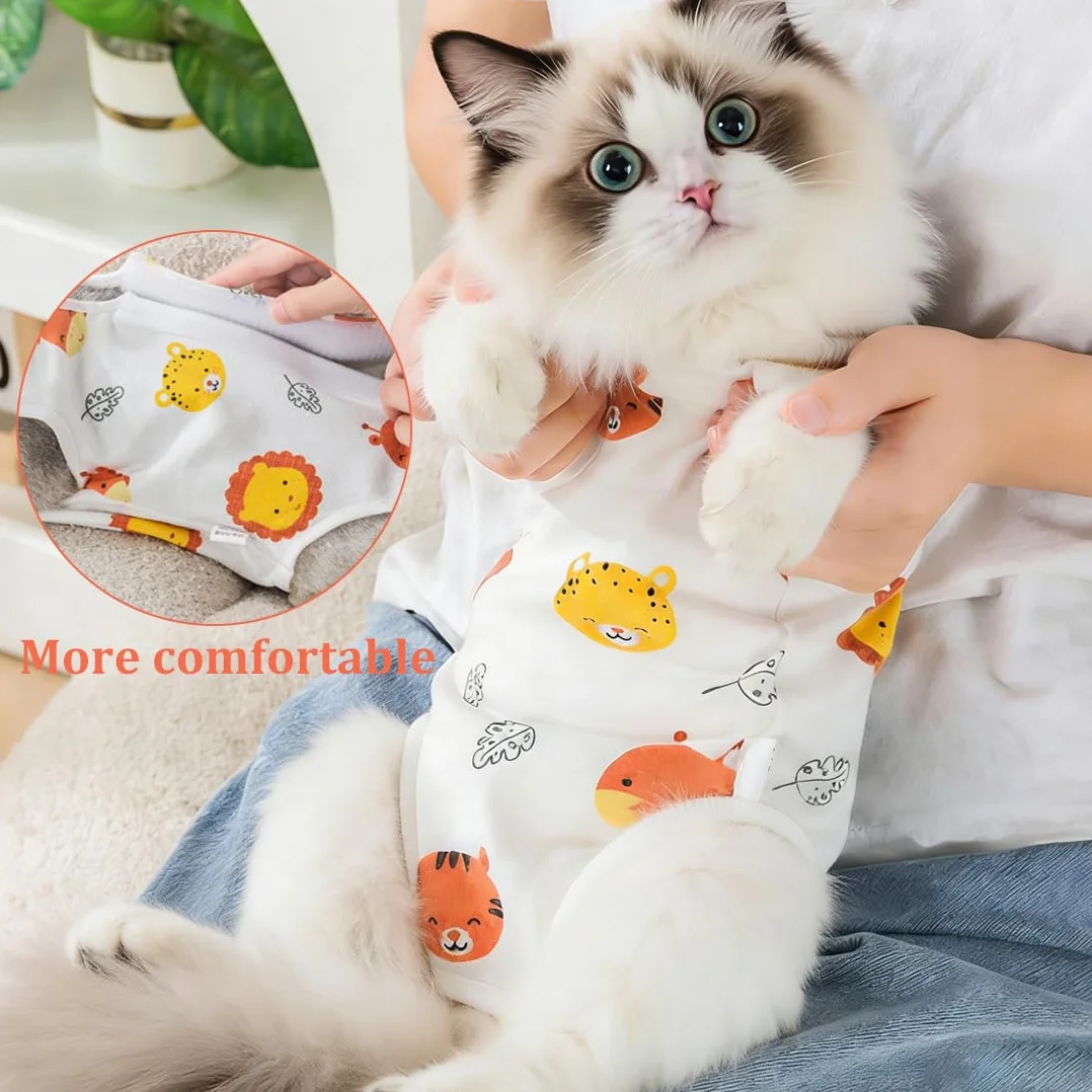 Combinaison postopératoire pour chat taille L blanche