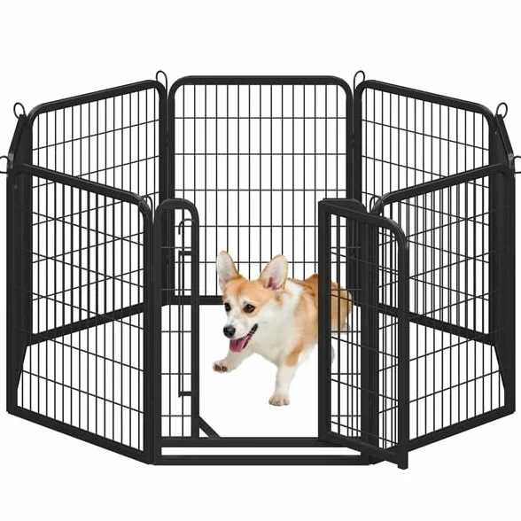 Yaheetech Parc pour Chiens 8 Panneaux Enclos Métal 80 cm Hauteur
