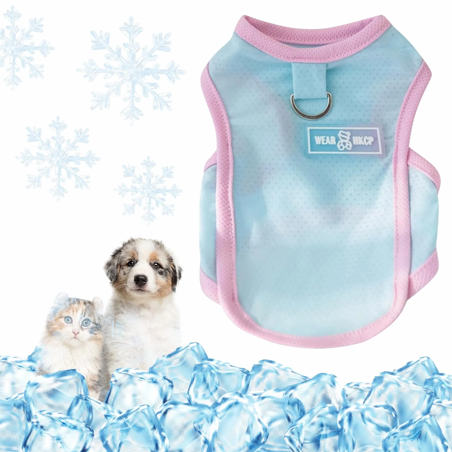 Gilet Rafraîchissant pour Chien T-Shirt d'Été Respirant Séchage Rapide Bleu Taille M 2,5-4 kg