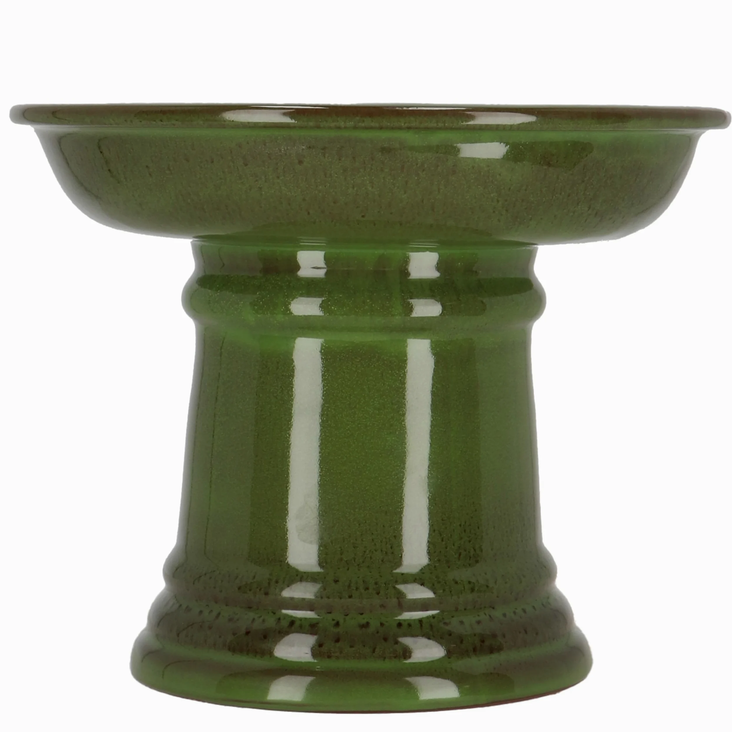 Petit Bain d'oiseau en céramique sur Pied Vert