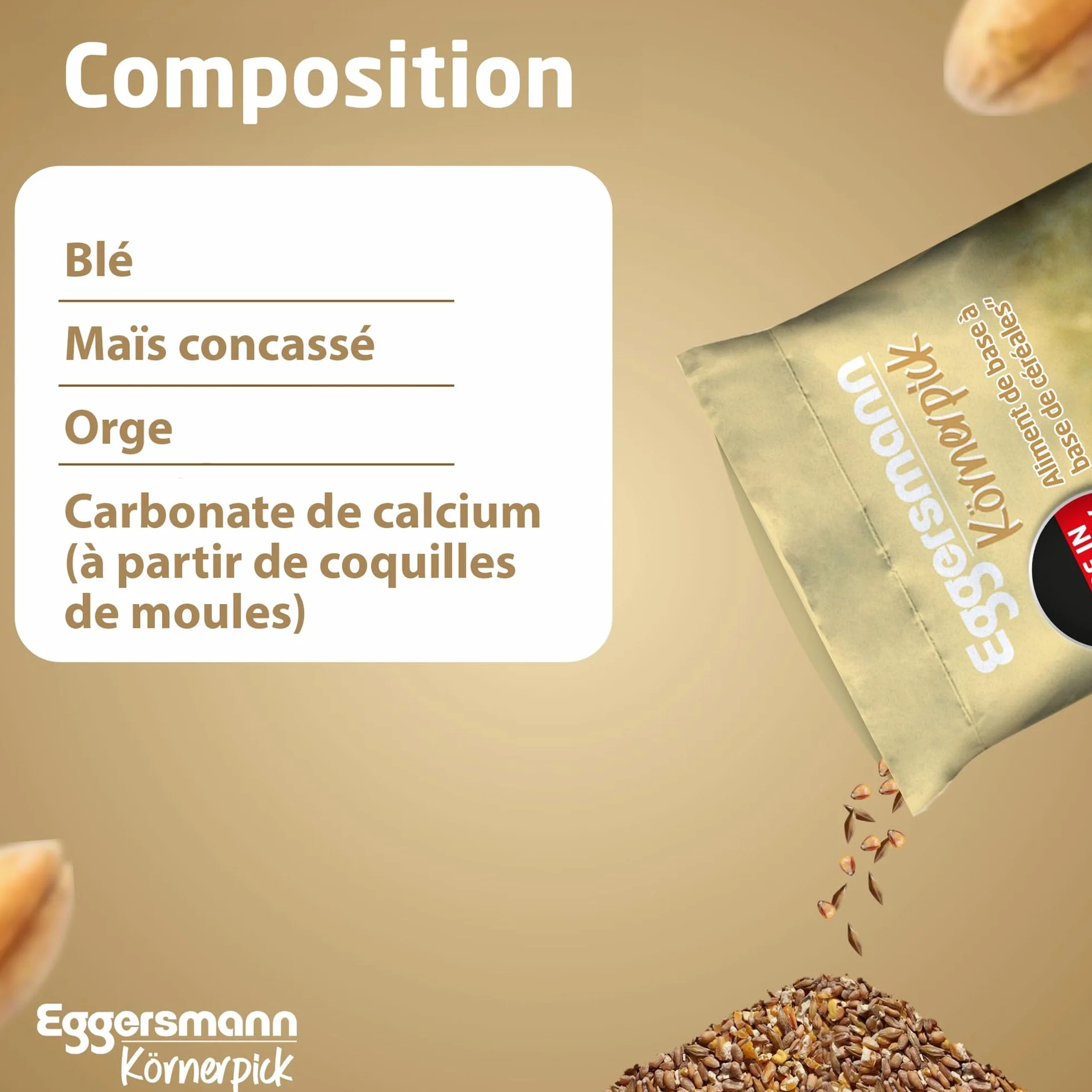 Eggersmann Nourriture Poule 25 kg Basic Aliments Graines Premium pour Poules, oies & canards