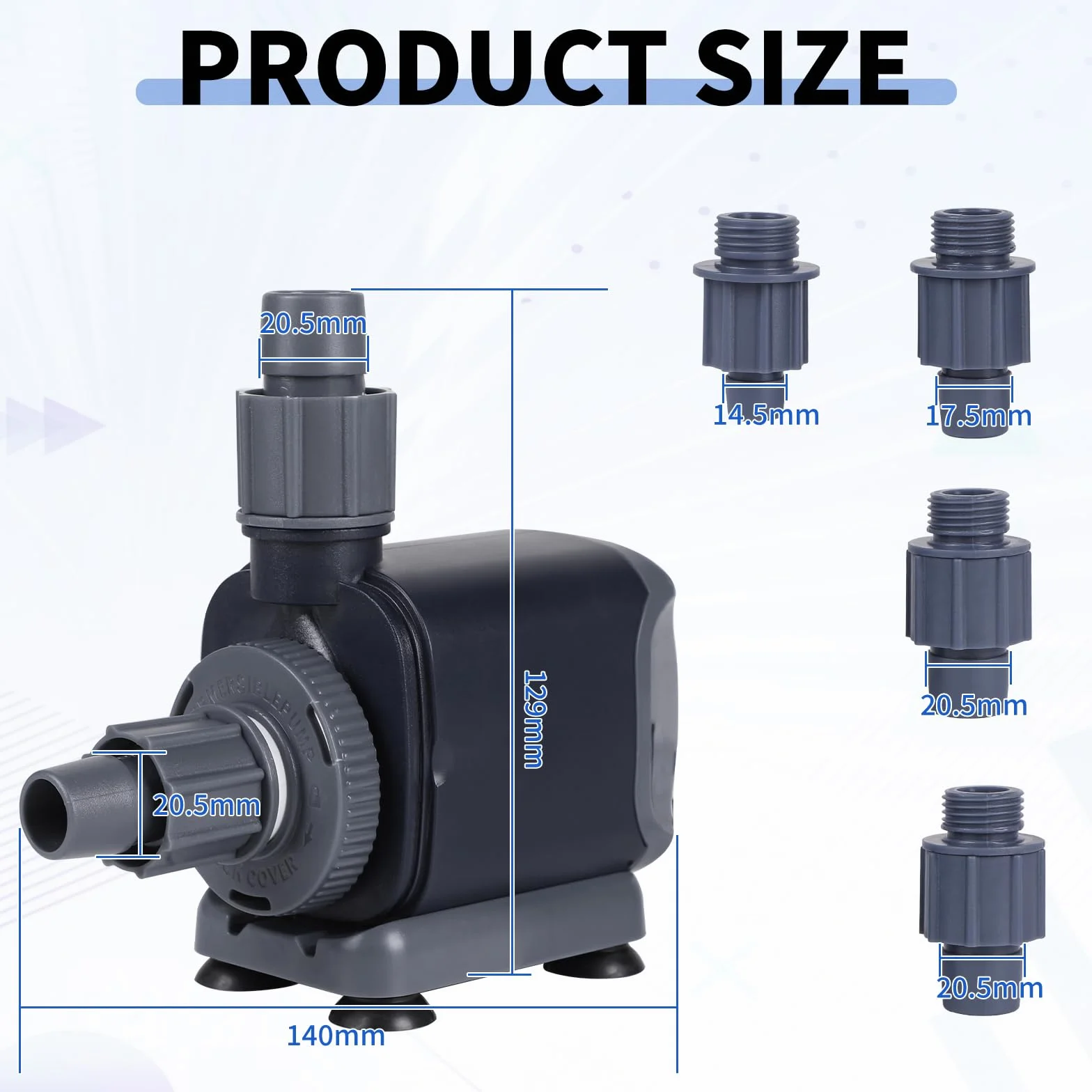 Pompe à Eau Submersible pour Aquarium 25W 1500 L/H 2M Mini Réglable avec 3 Buses 3-en-1 Silencieuse