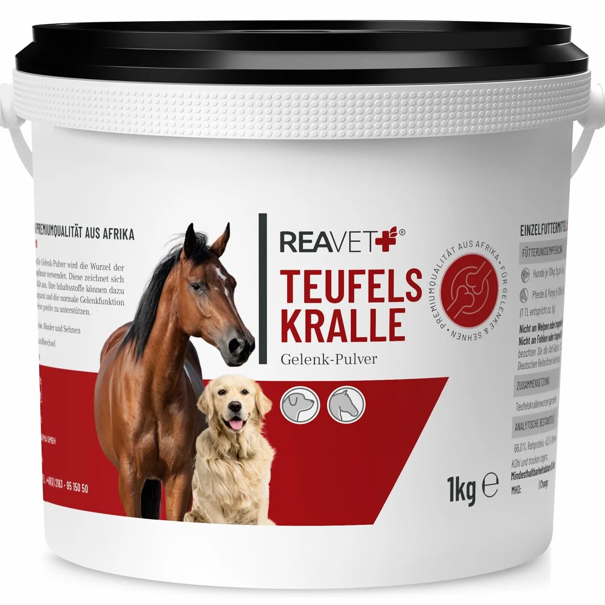 ReaVET Cheval de Griffe du Diable Africain 1000g Poudre articulaire sans additifs
