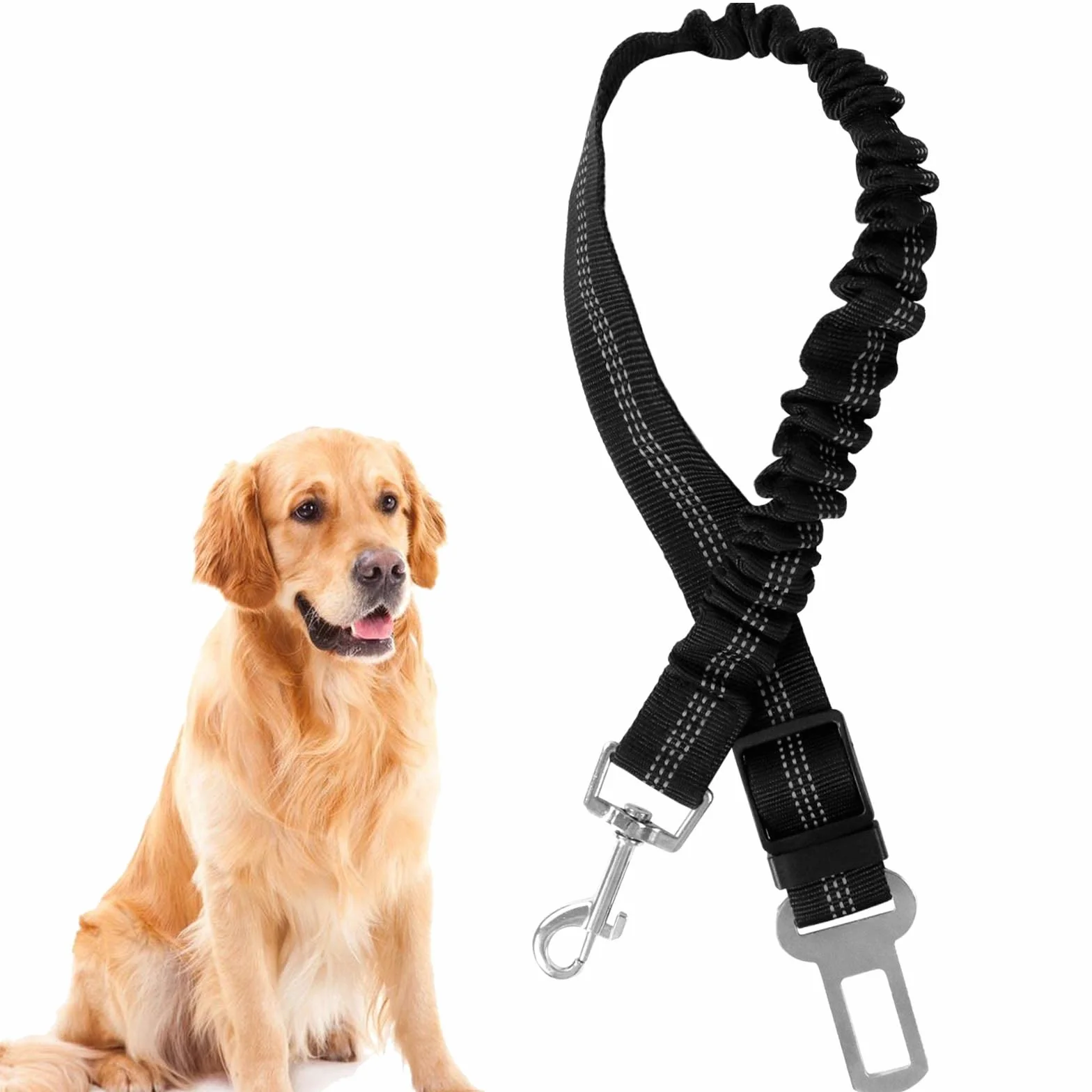 Redamancy Ceinture Securite Chien Voiture Harnais avec Absorption des Chocs Mousqueton