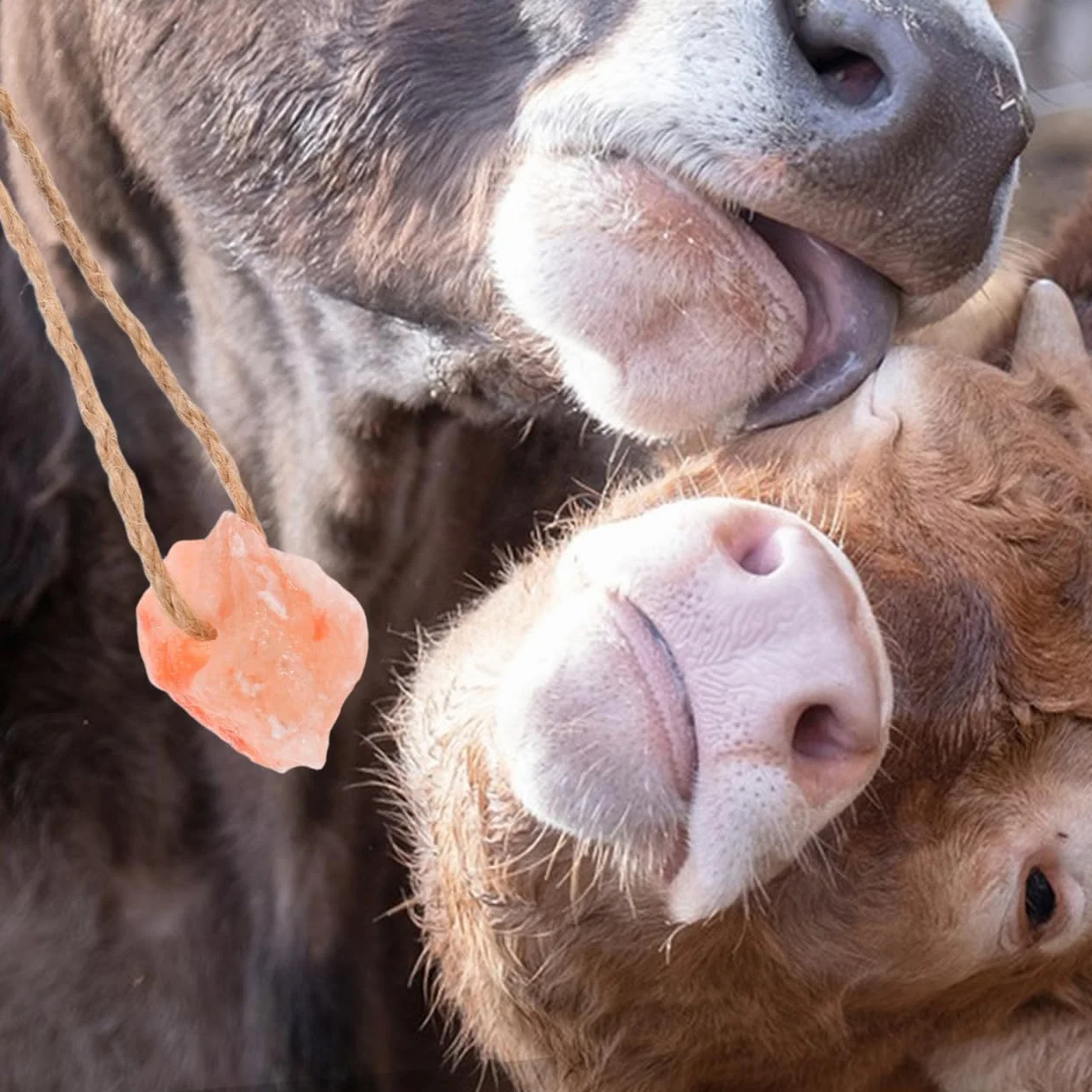Toddmomy 4 Pièces Blocs de Sel Minéral Naturel avec Support pour Chèvres Chevaux Vaches Cerfs