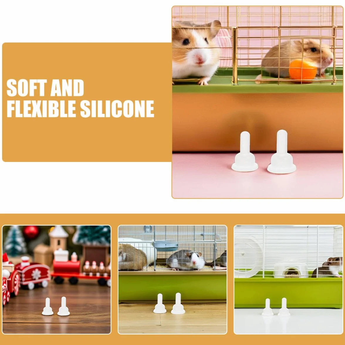 Tétines en Silicone Protection Bouche Délicate Lot de 50 pour Biberon d'alimentation Animaux Chinchillas Chatons
