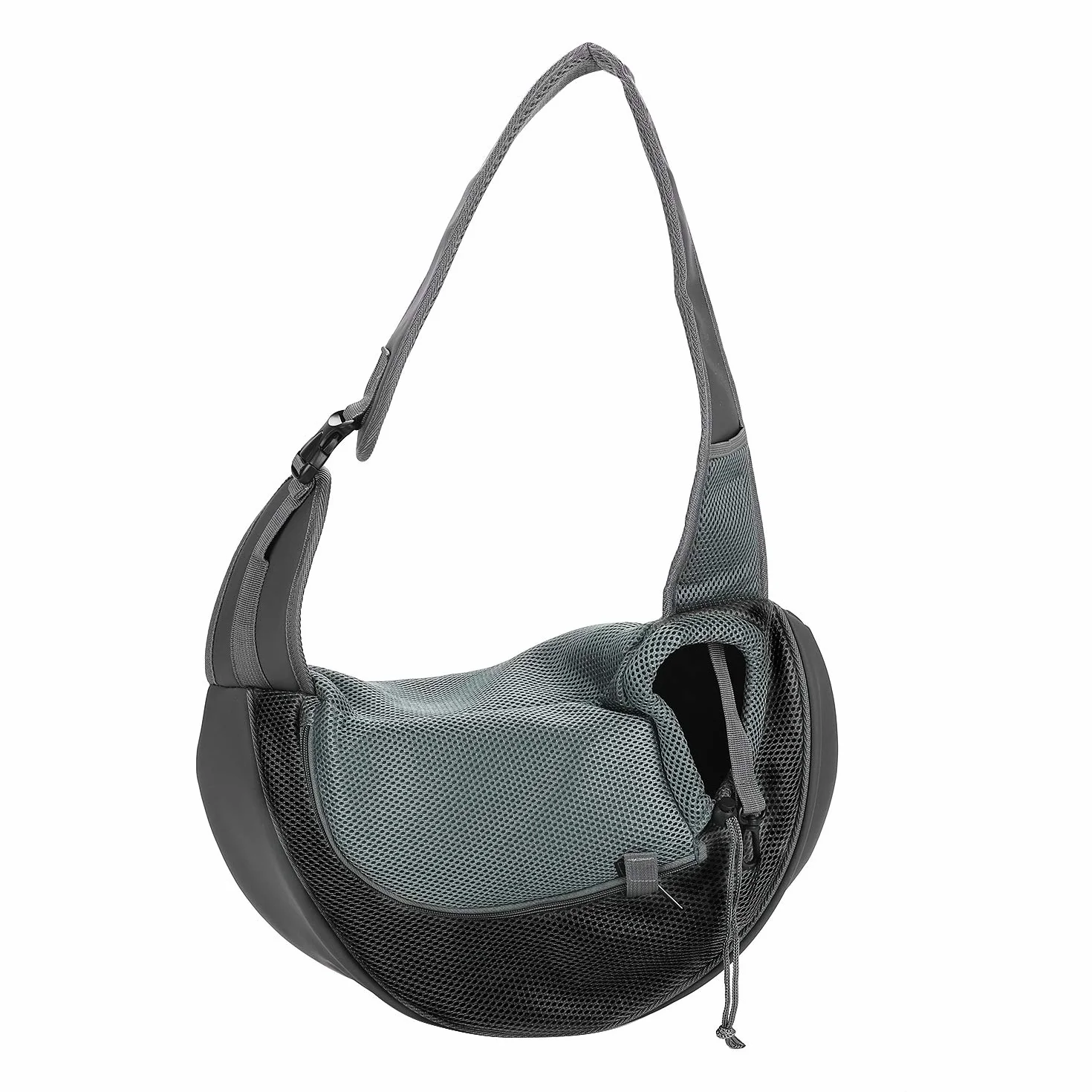 Sac de Transport Chien Réglable Sac à Bandoulière pour Chat Chiot Voyage Petits Animaux avec Pochette Filet Respirant